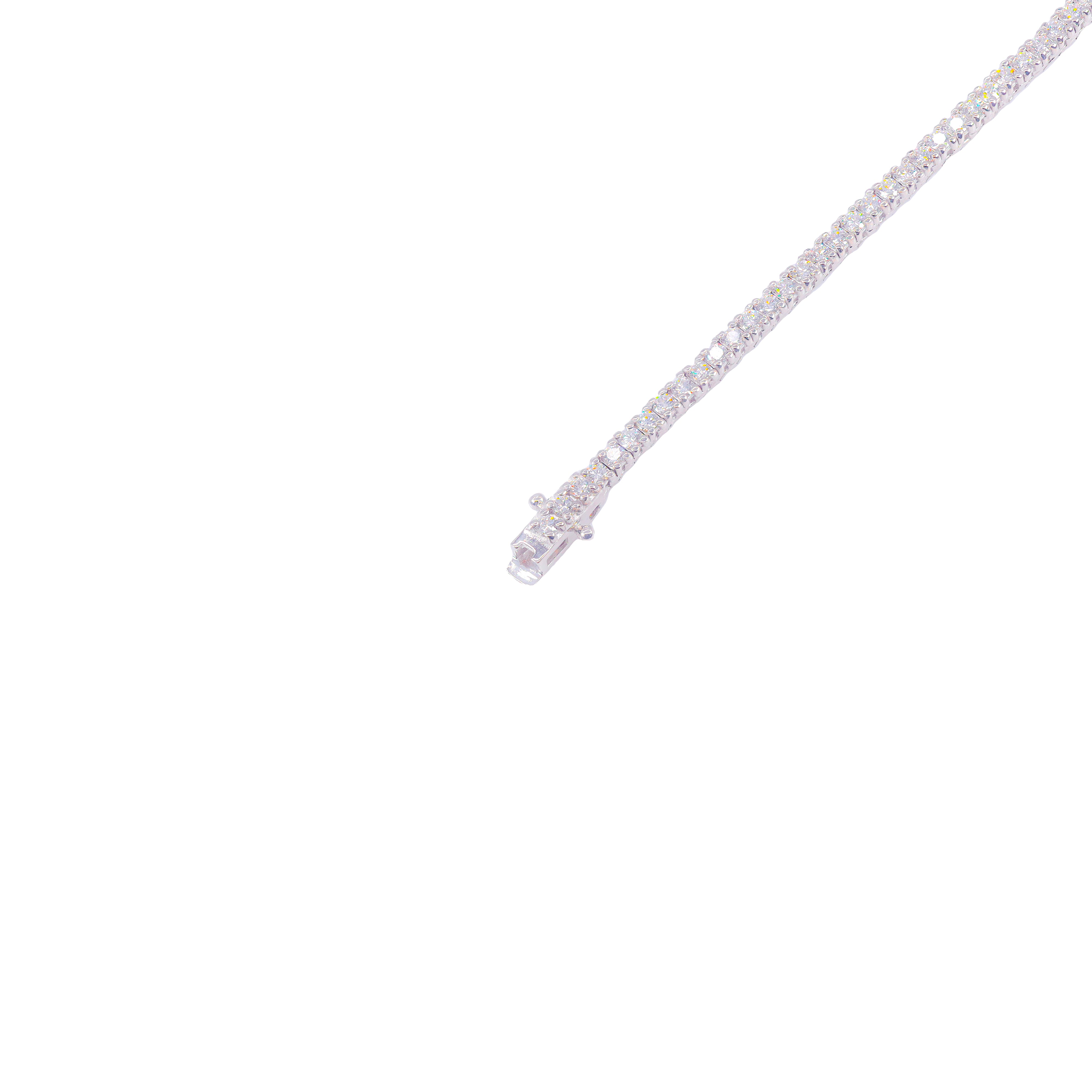 3-Pointer White Gold Natural Diamond Tennis Chain