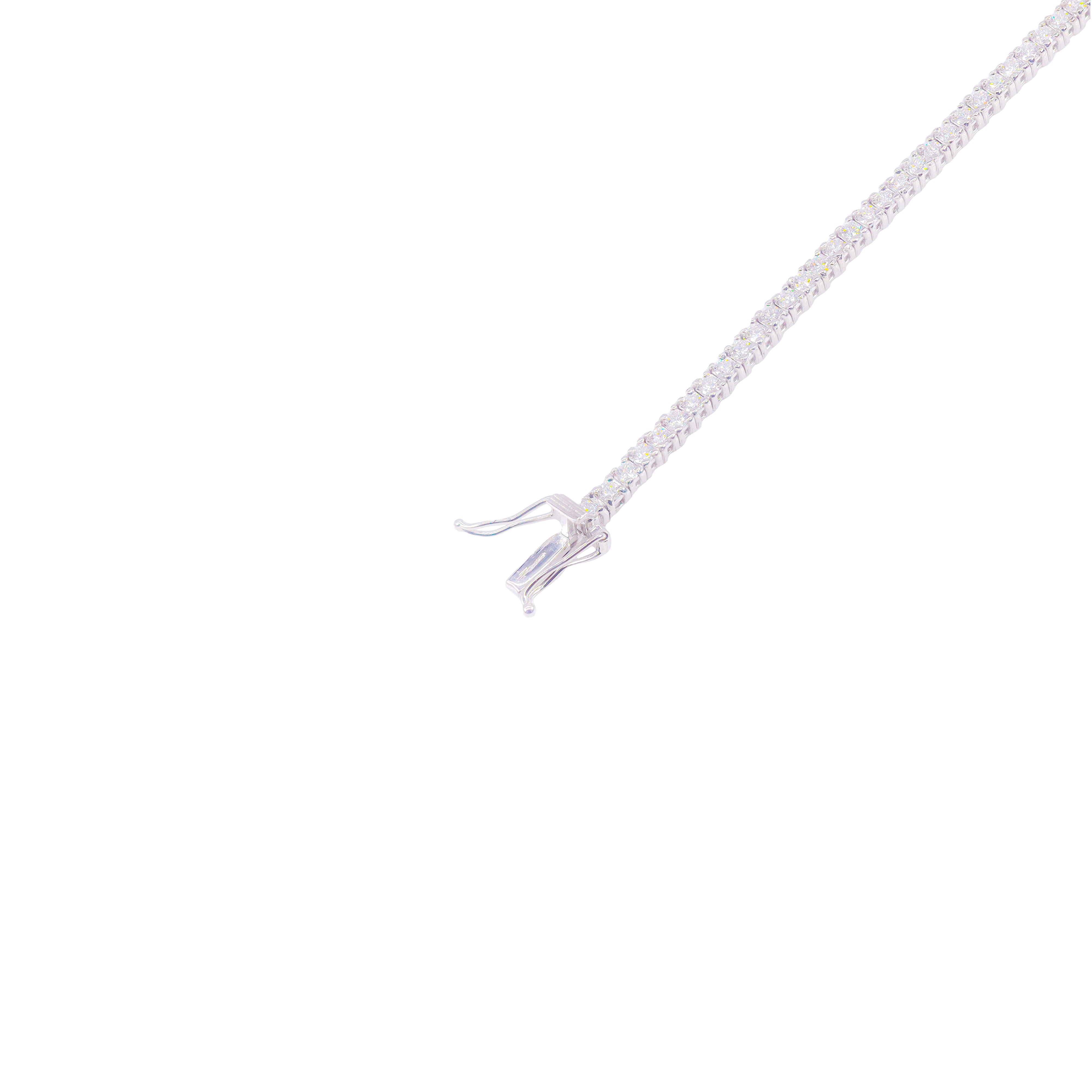 3-Pointer White Gold Natural Diamond Tennis Chain