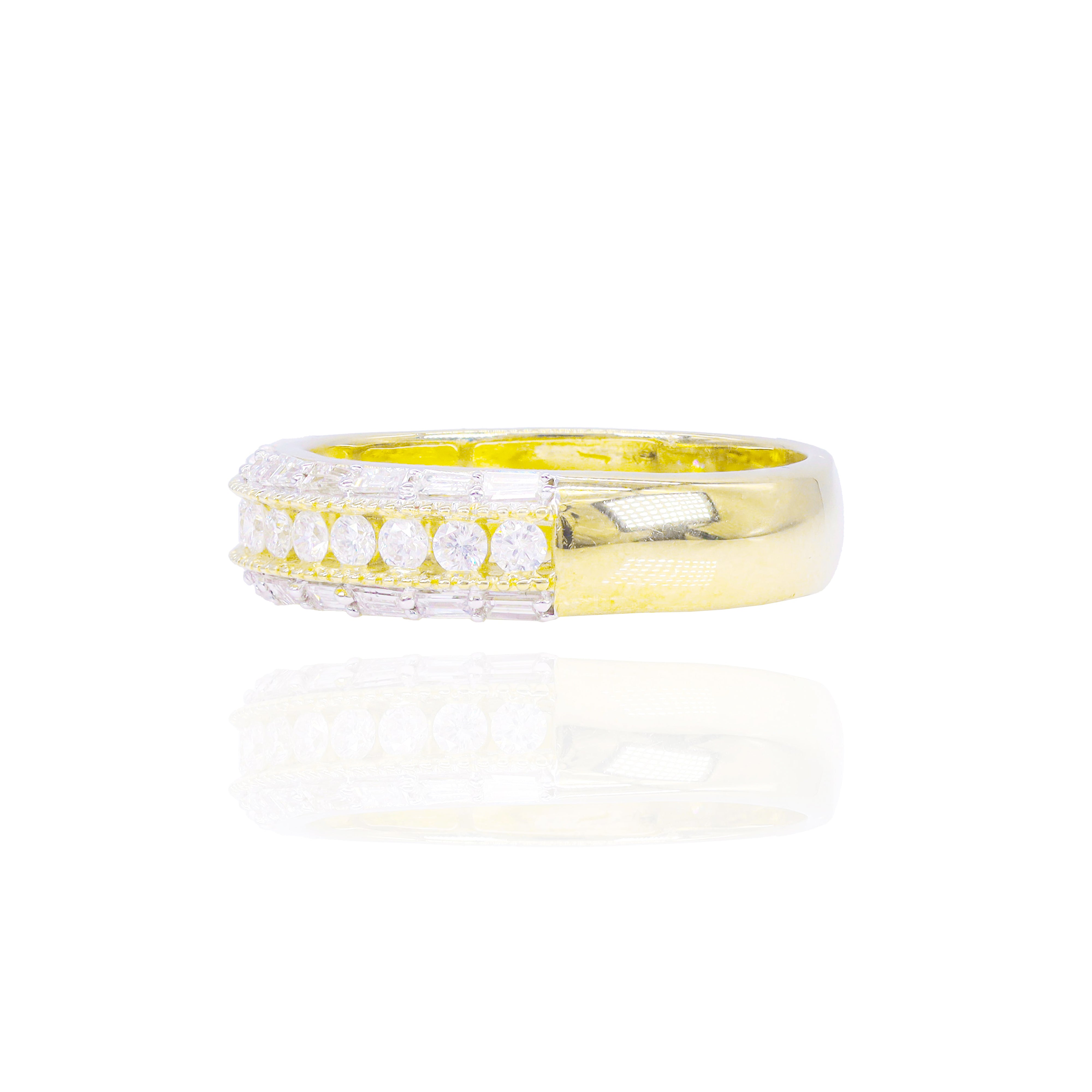 Baguette with Channel Set Round Diamond Band