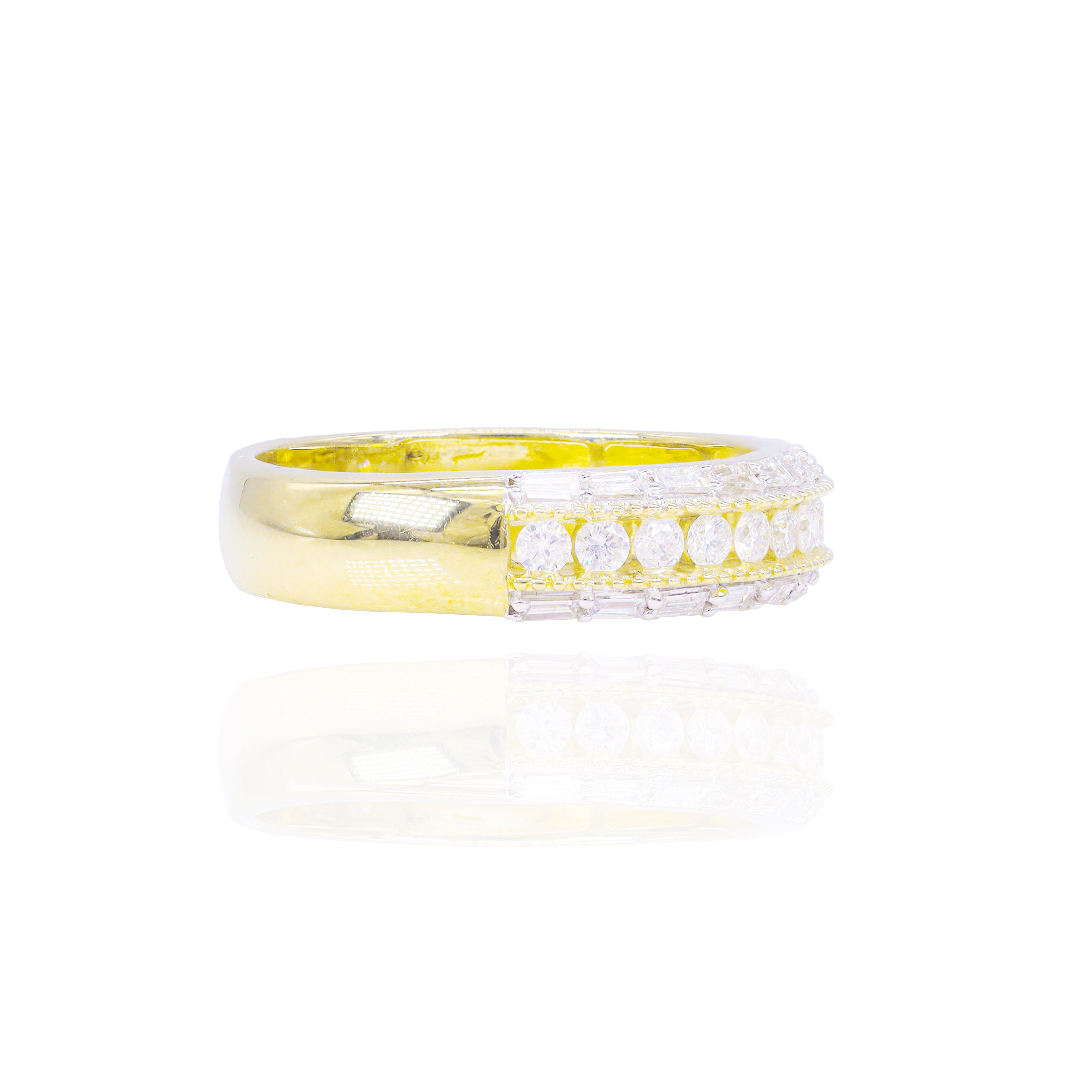 Baguette with Channel Set Round Diamond Band