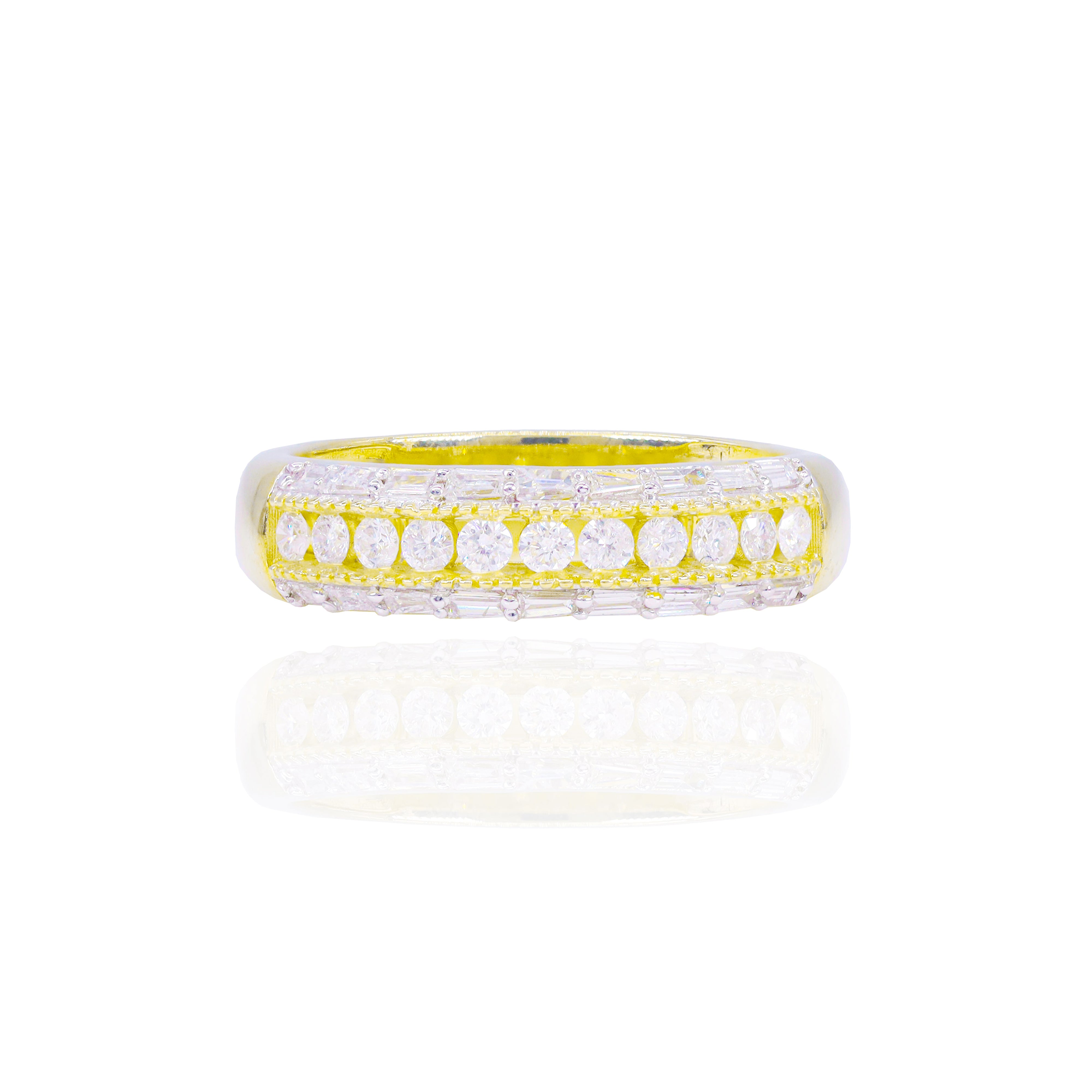 Baguette with Channel Set Round Diamond Band