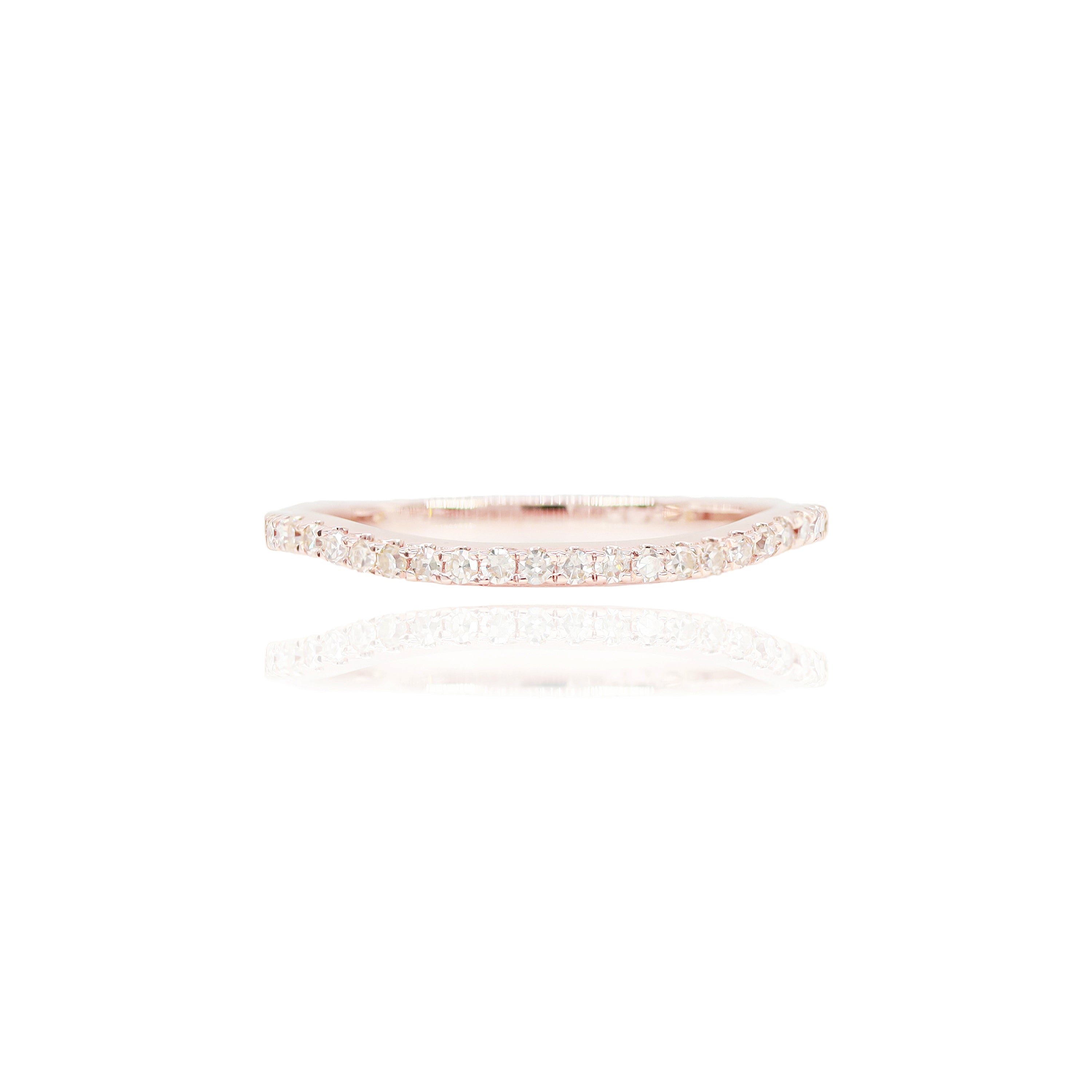 Rose Gold Baguette Diamond Engagement Ring & Band