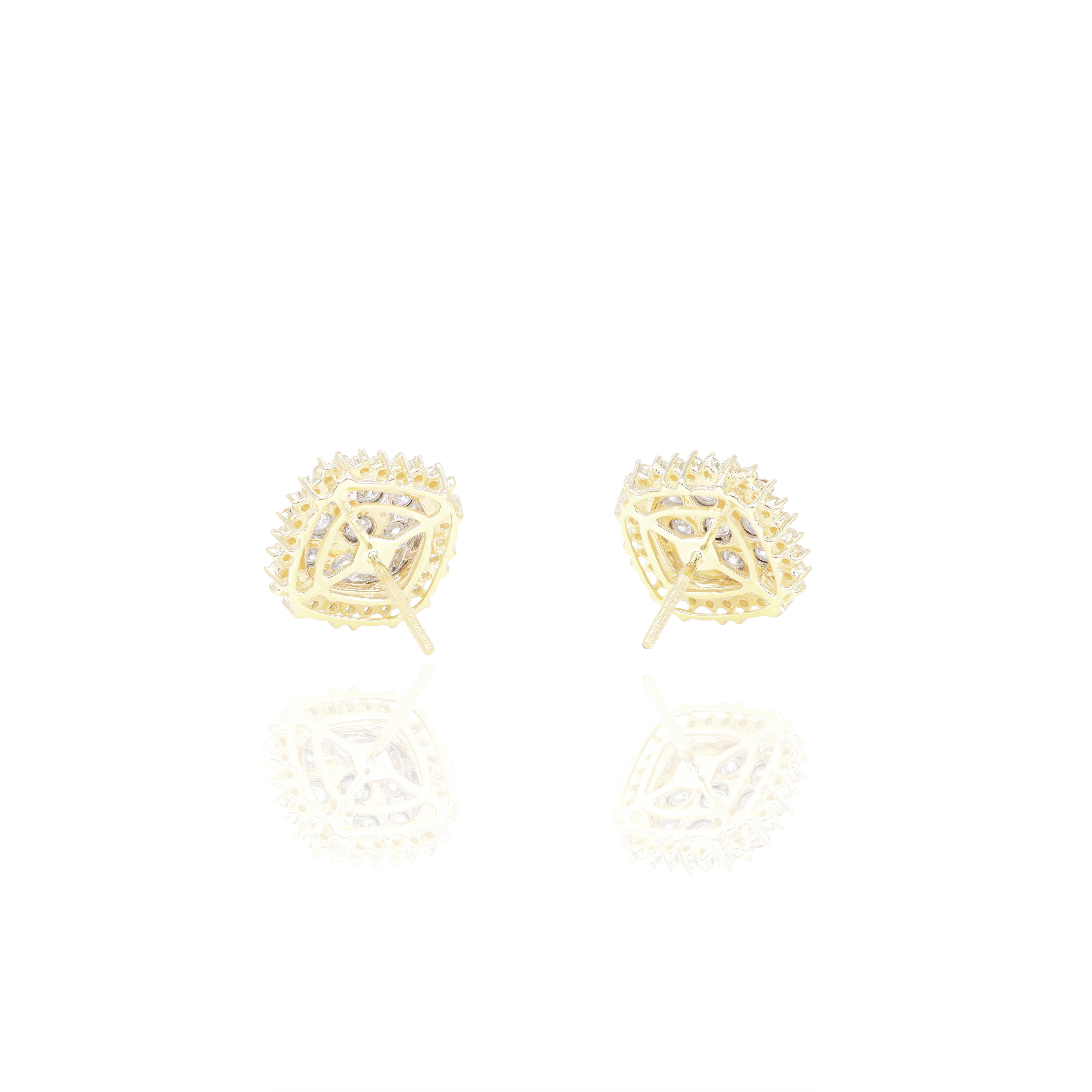 3 Row Jagged Diamond Earrings