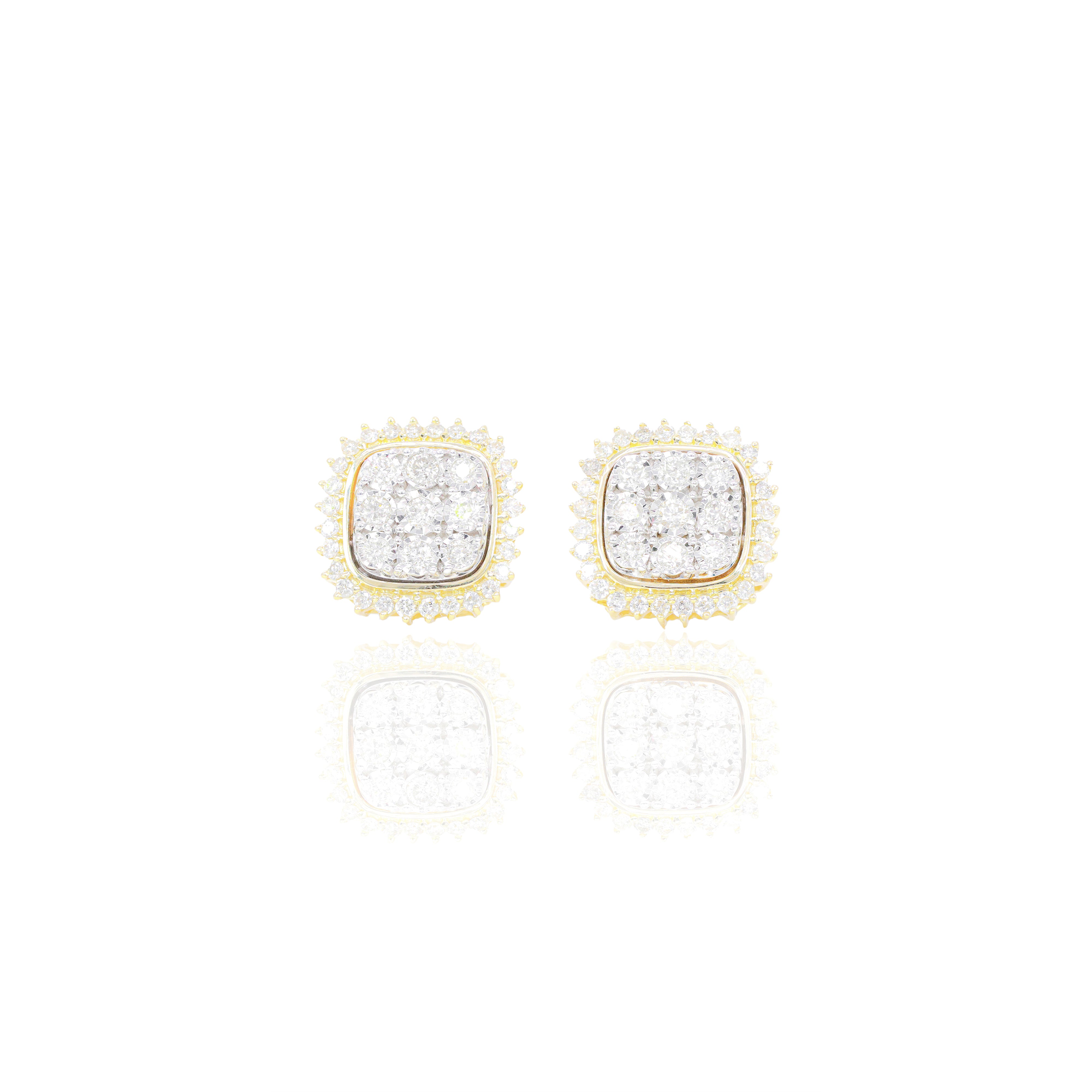 3 Row Jagged Diamond Earrings