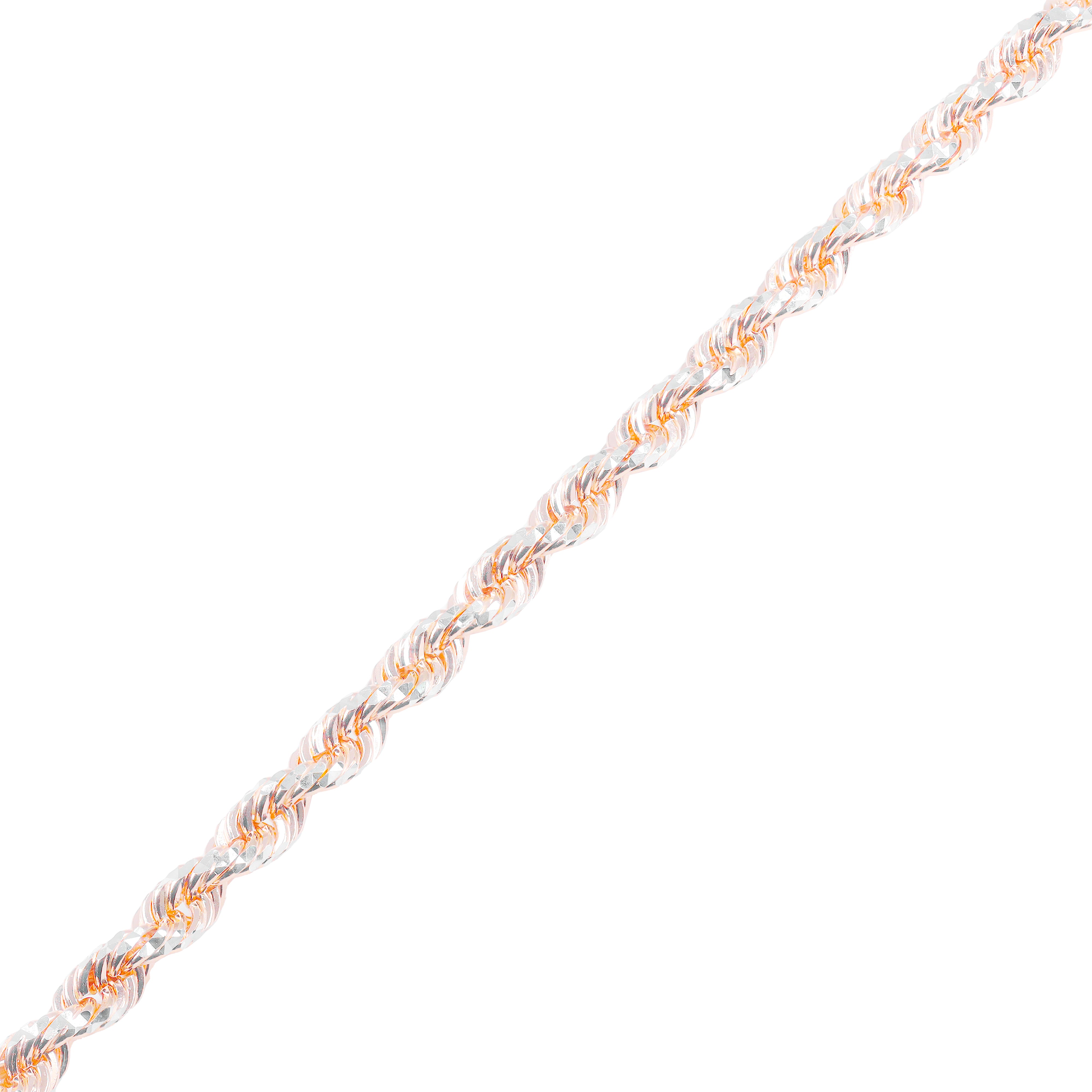 14KT Two-Tone Diamond Cut Rope Rose Gold Chain