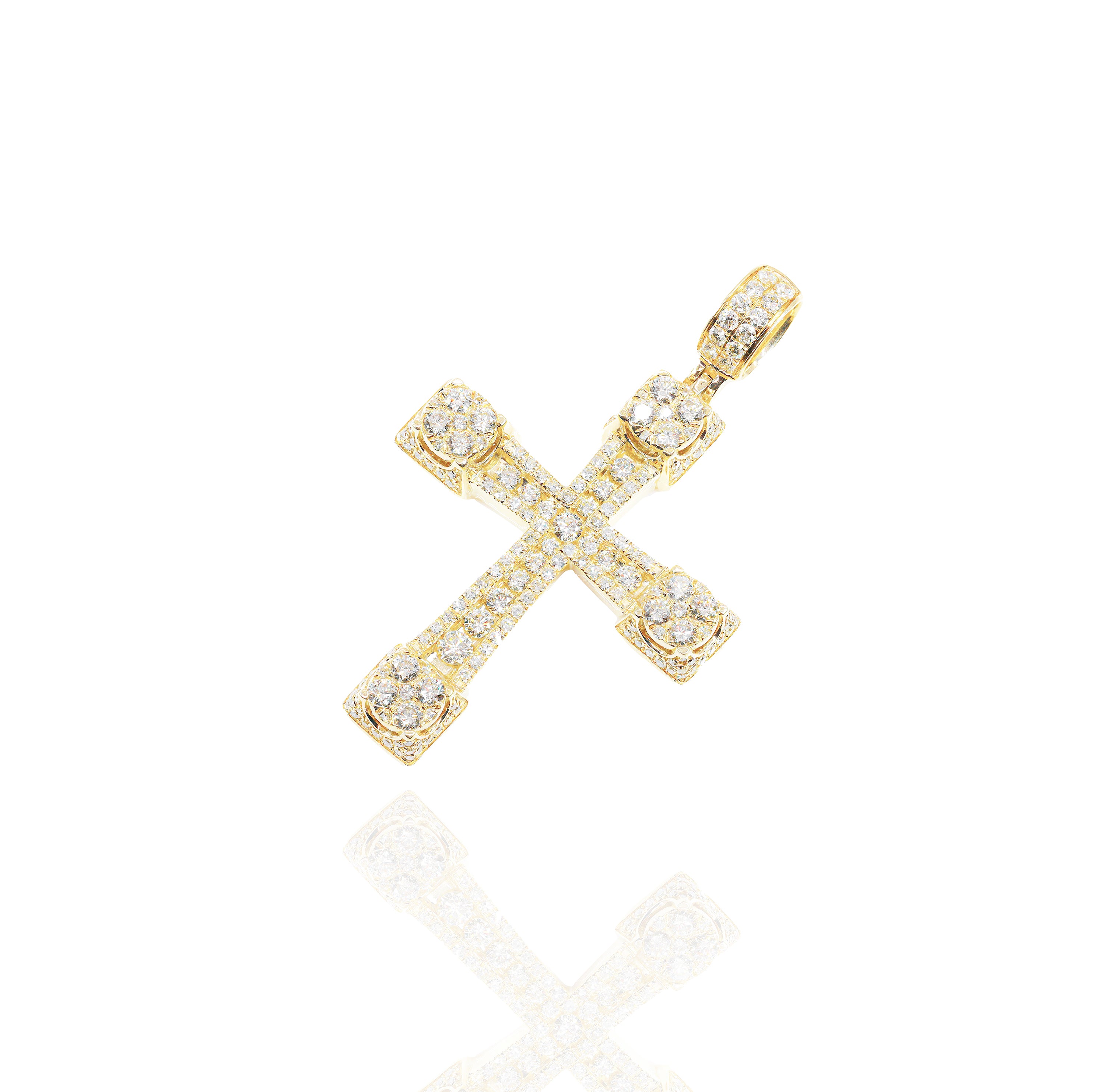 Flower Diamond Cross Pendant