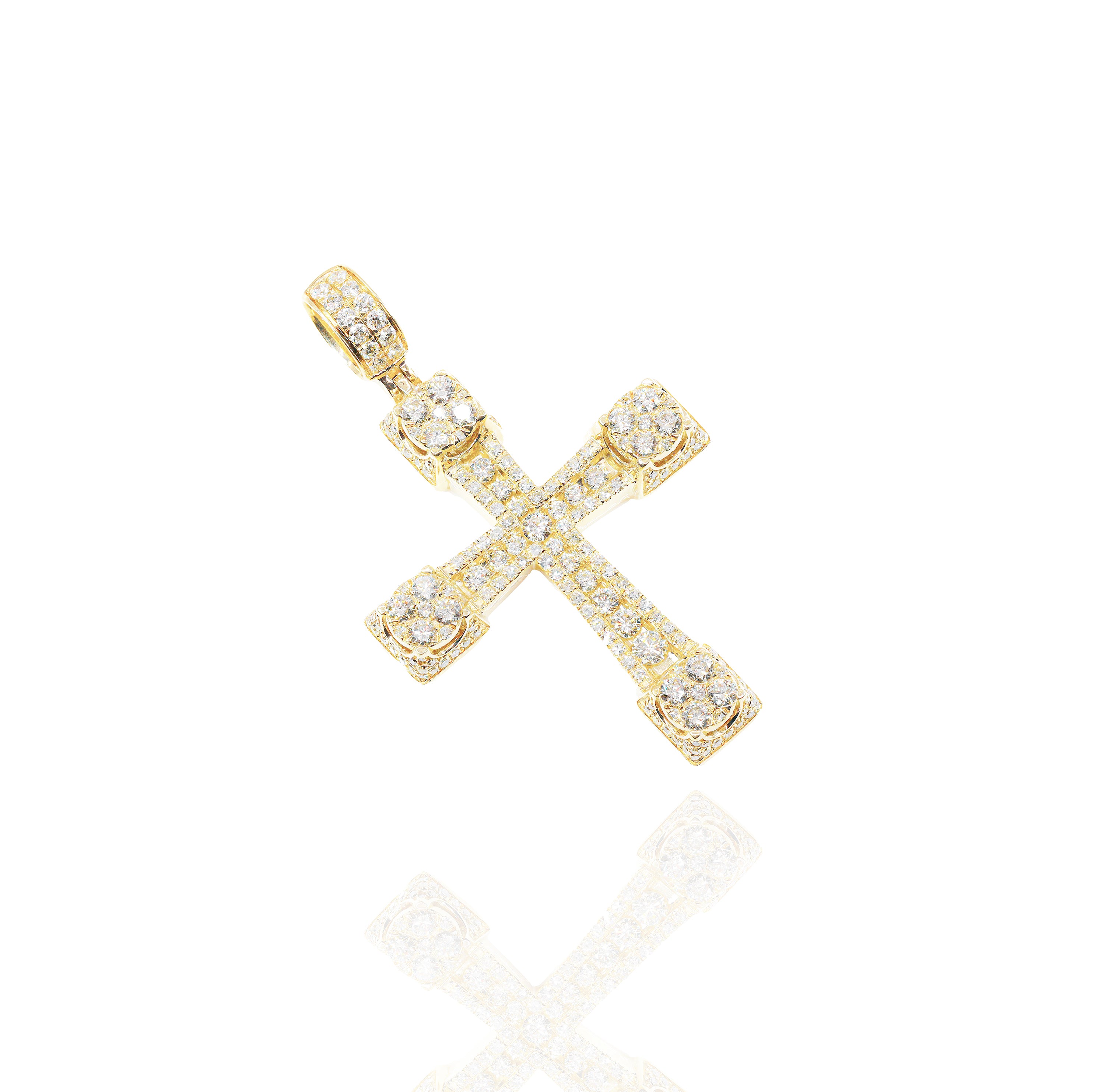 Flower Diamond Cross Pendant