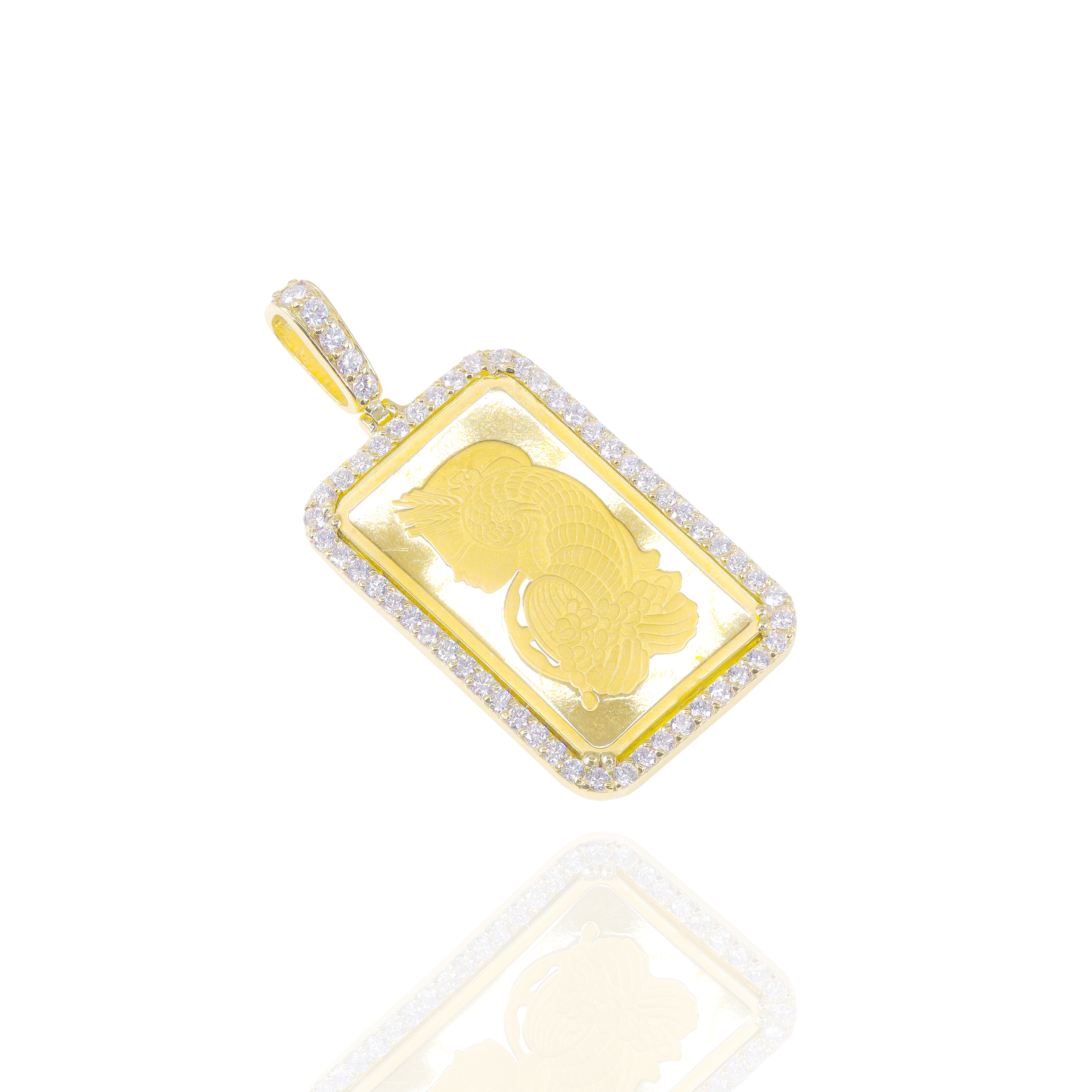 5g Gold Coin with Diamond Bezel Gold Pendant