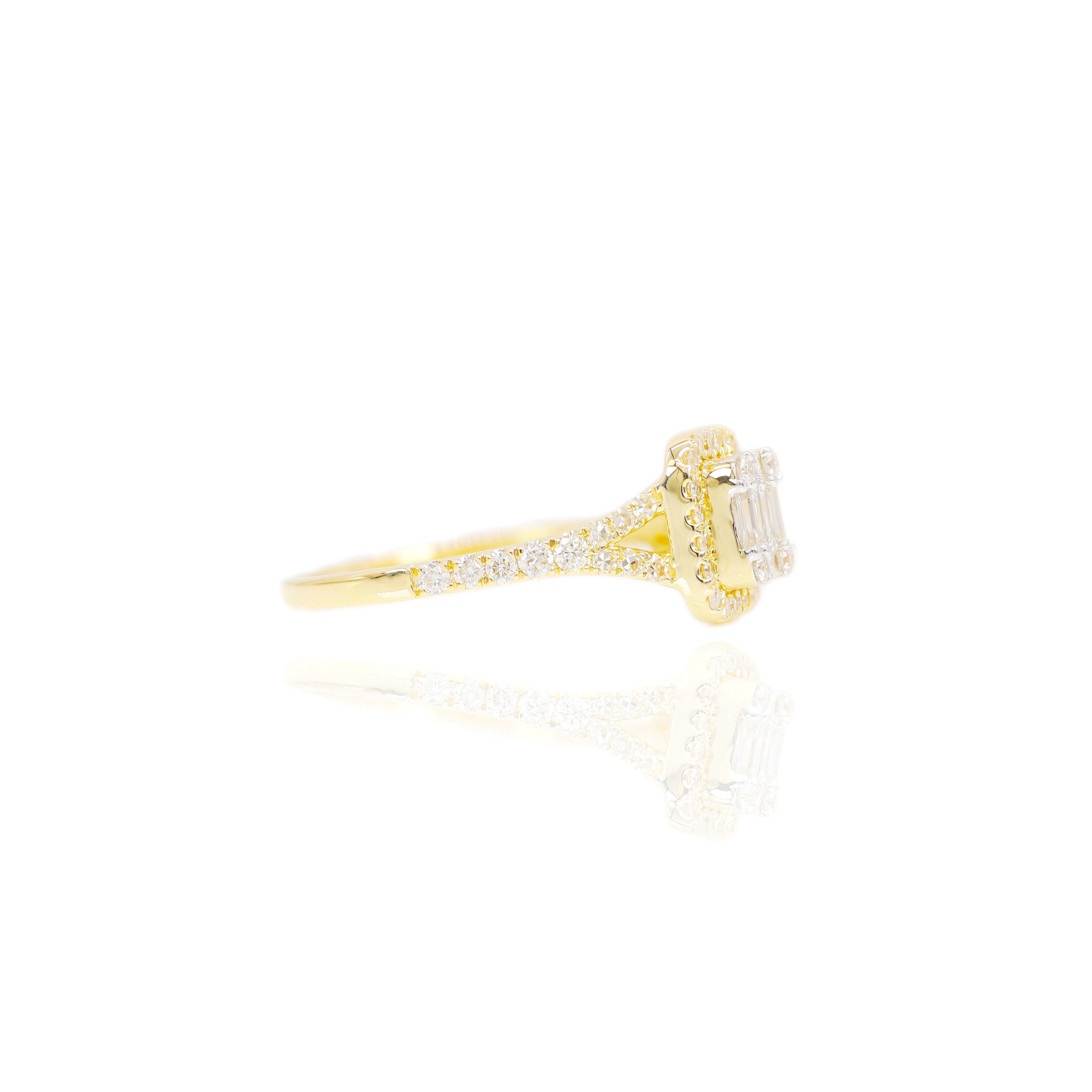 Diamond Princess Cut Shape Baguette Engagement Ring & Band