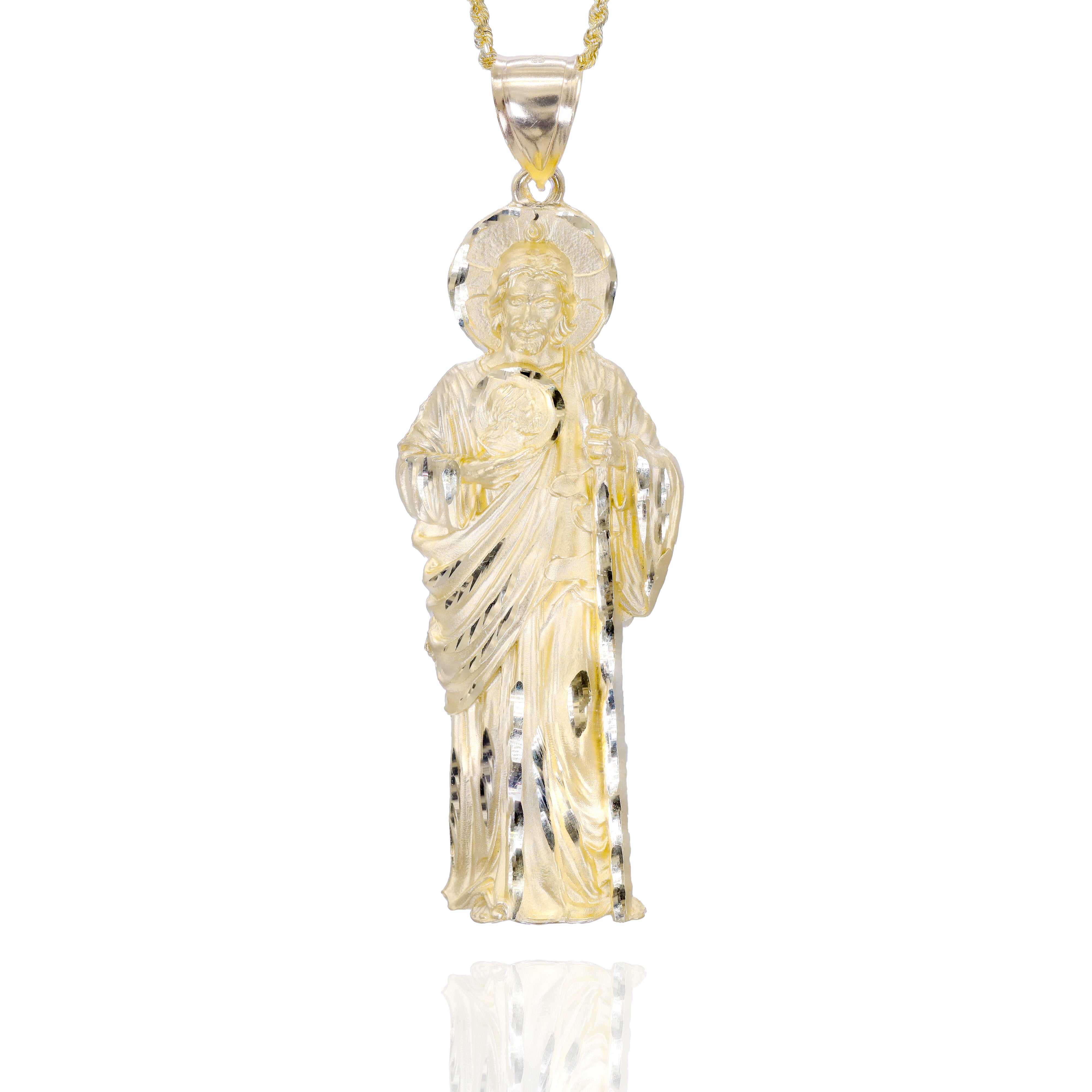 3D Shepherd Jesus Gold Pendant