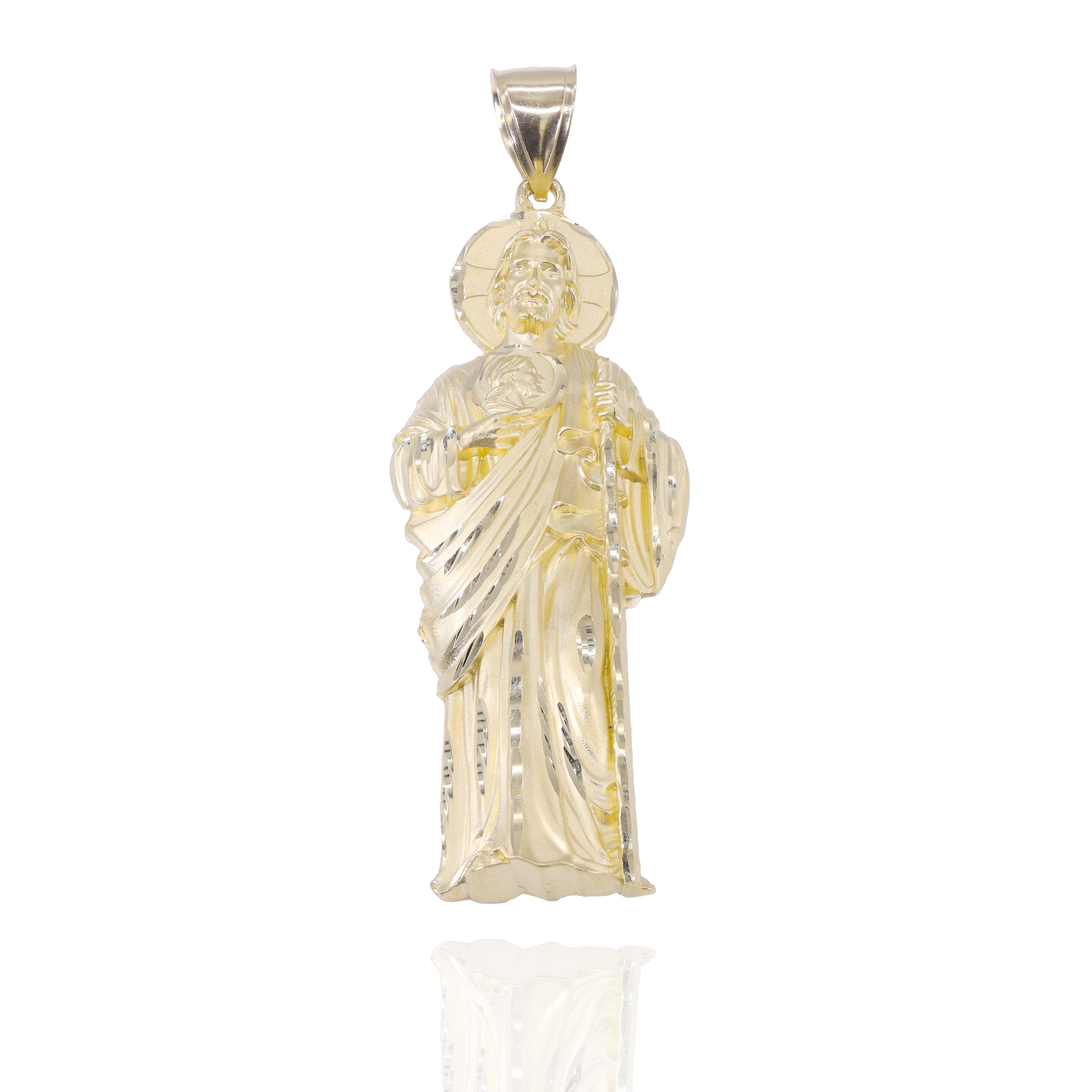 3D Shepherd Jesus Gold Pendant