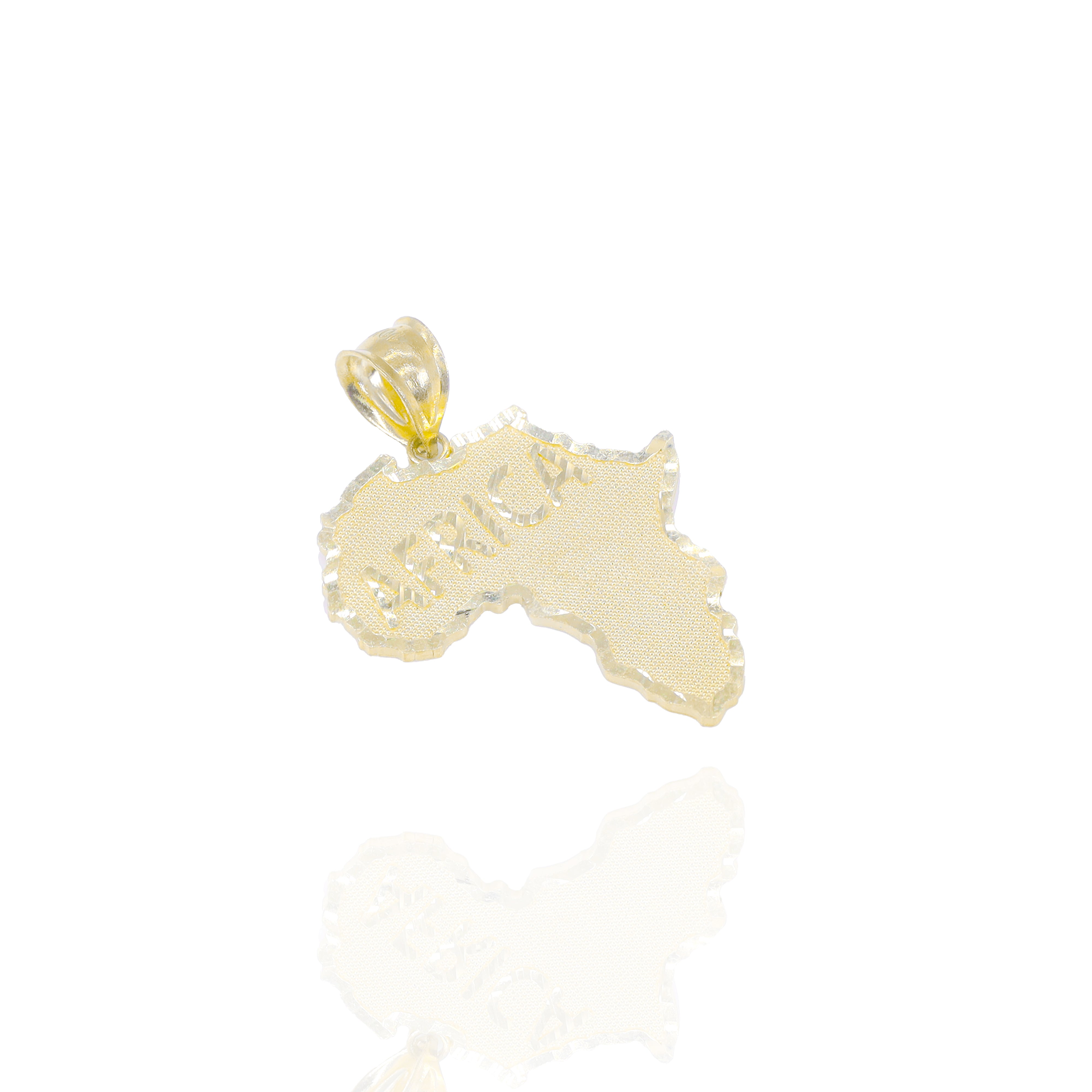 Africa Continent Outline Gold Pendant