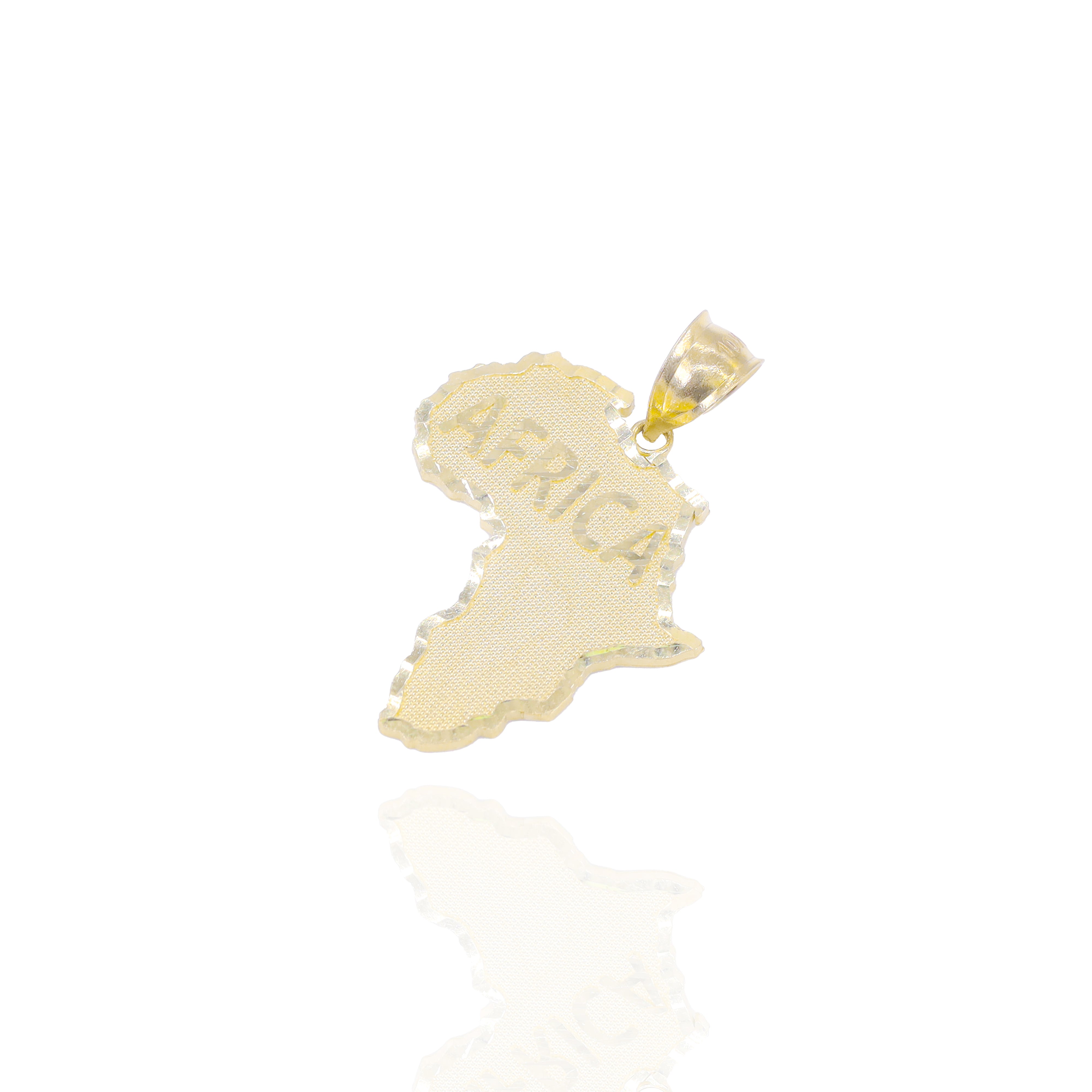 Africa Continent Outline Gold Pendant