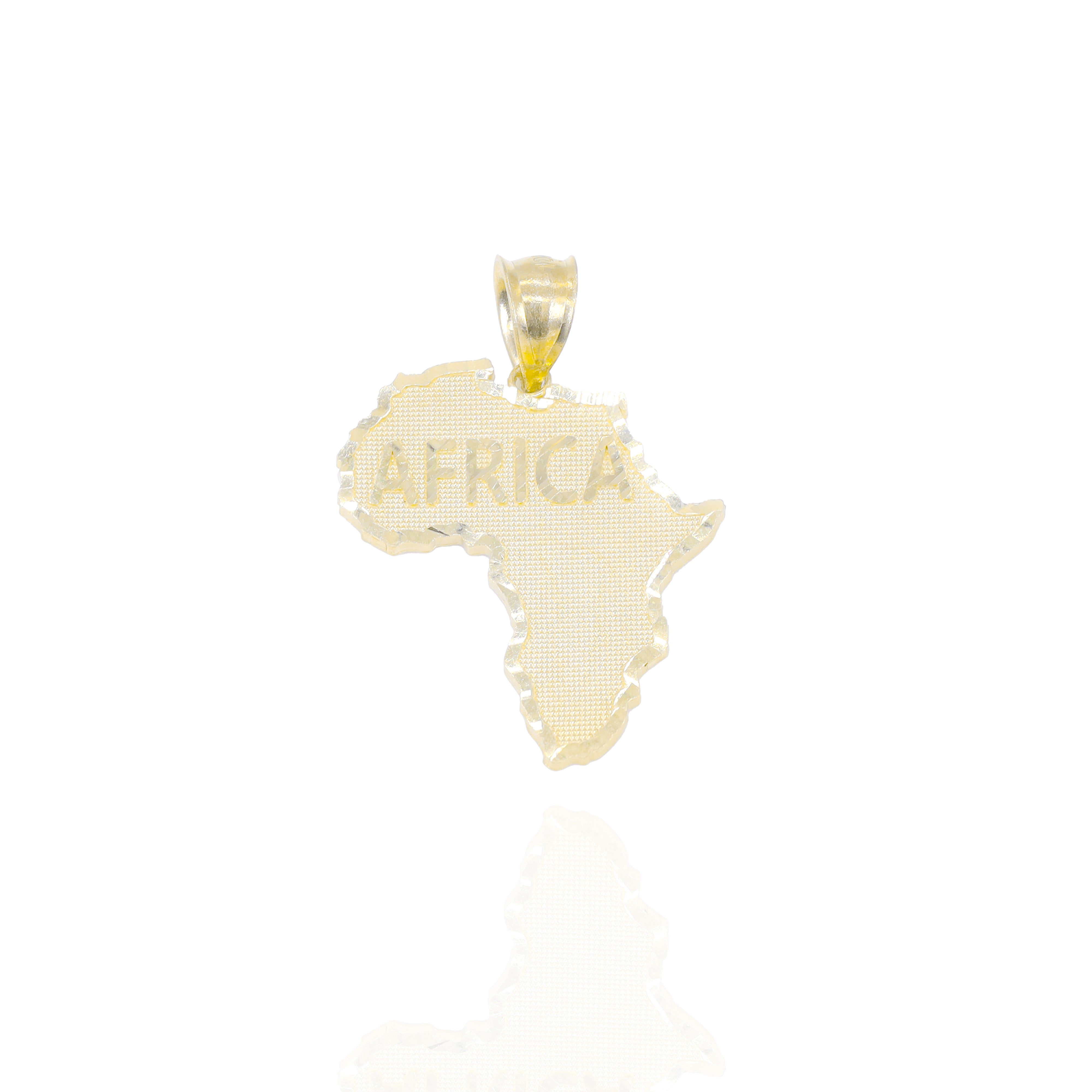 Africa Continent Outline Gold Pendant