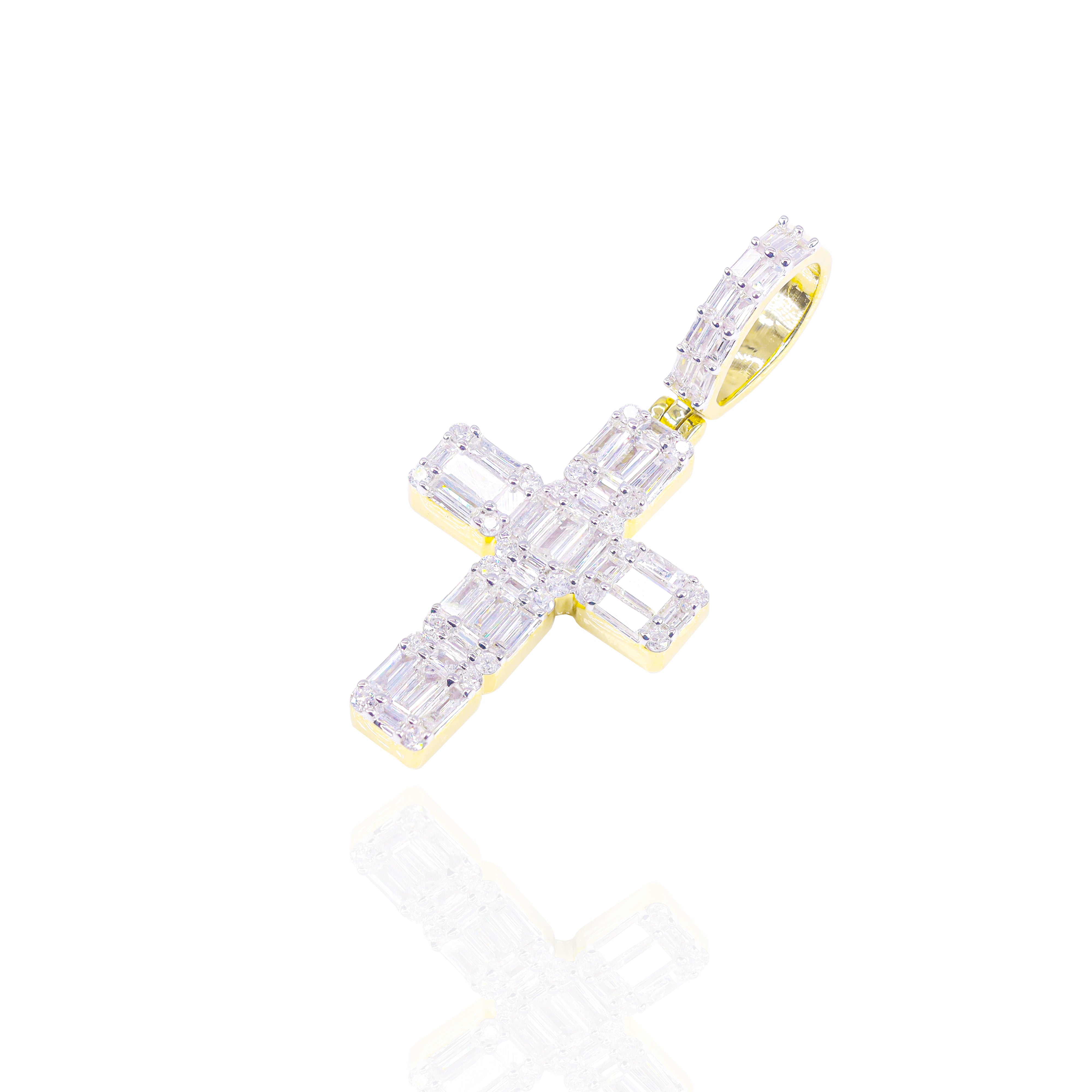 Elongated Baguette Cluster Diamond Pendant