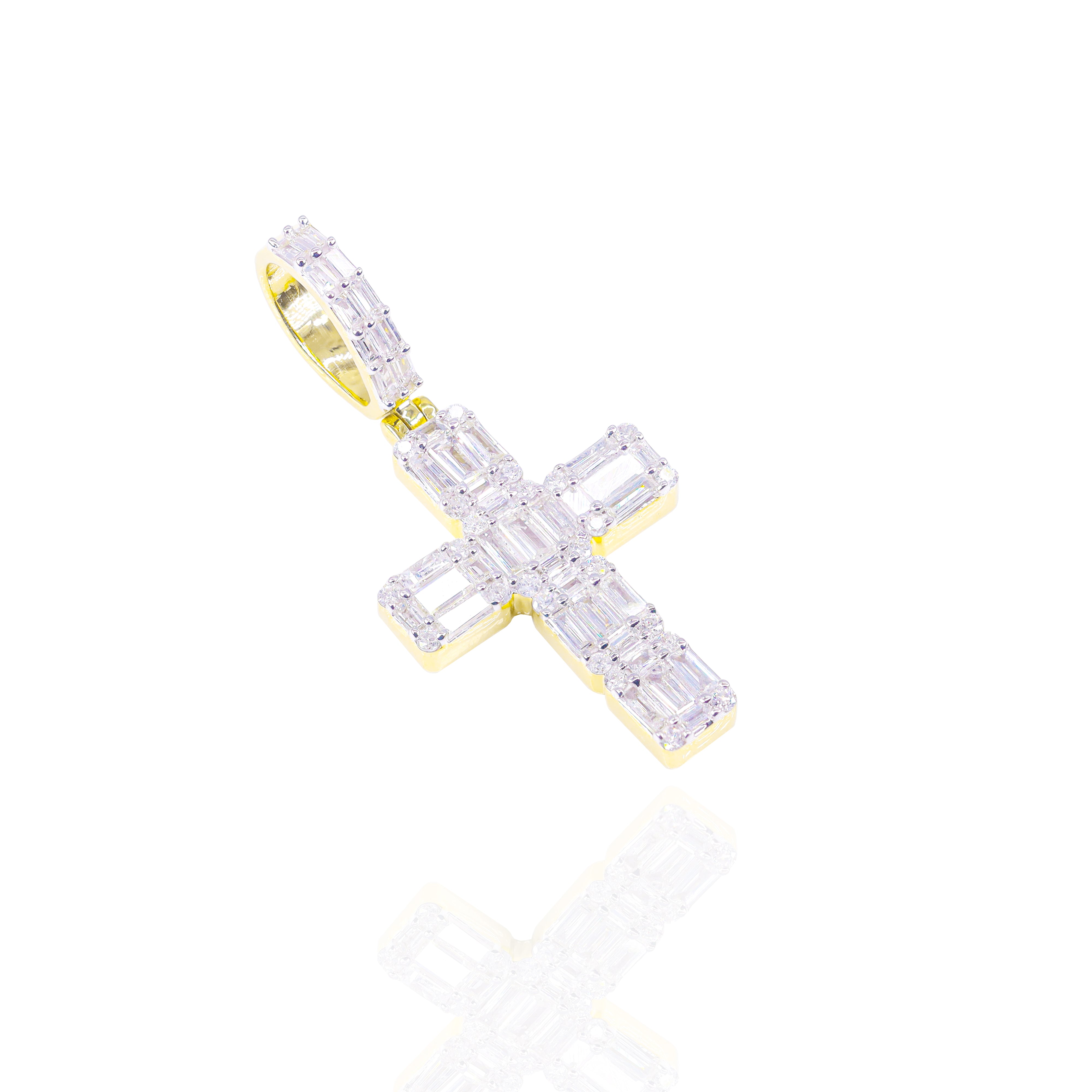 Elongated Baguette Cluster Diamond Pendant