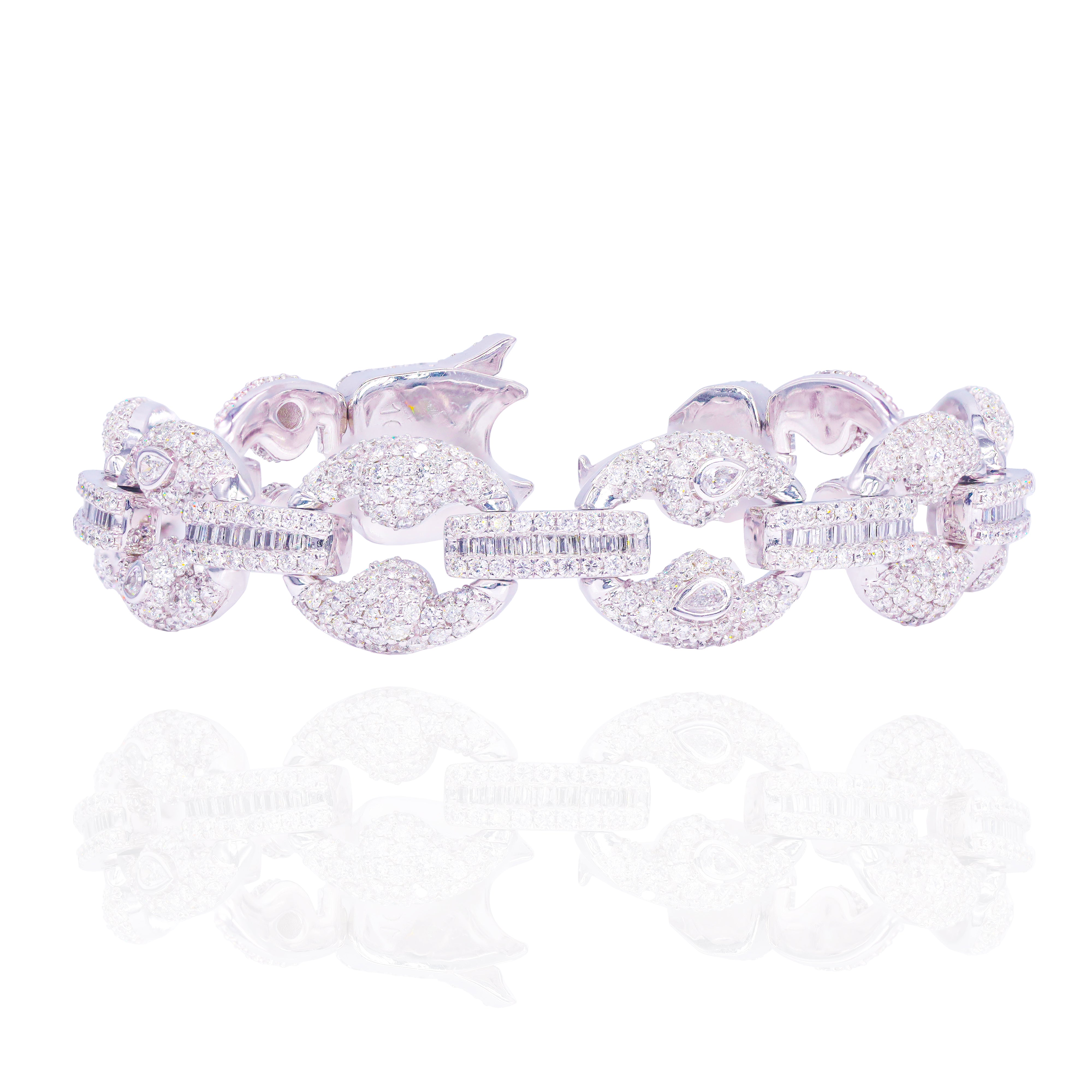 Pear Shape Modern Cuban Diamond Bracelet