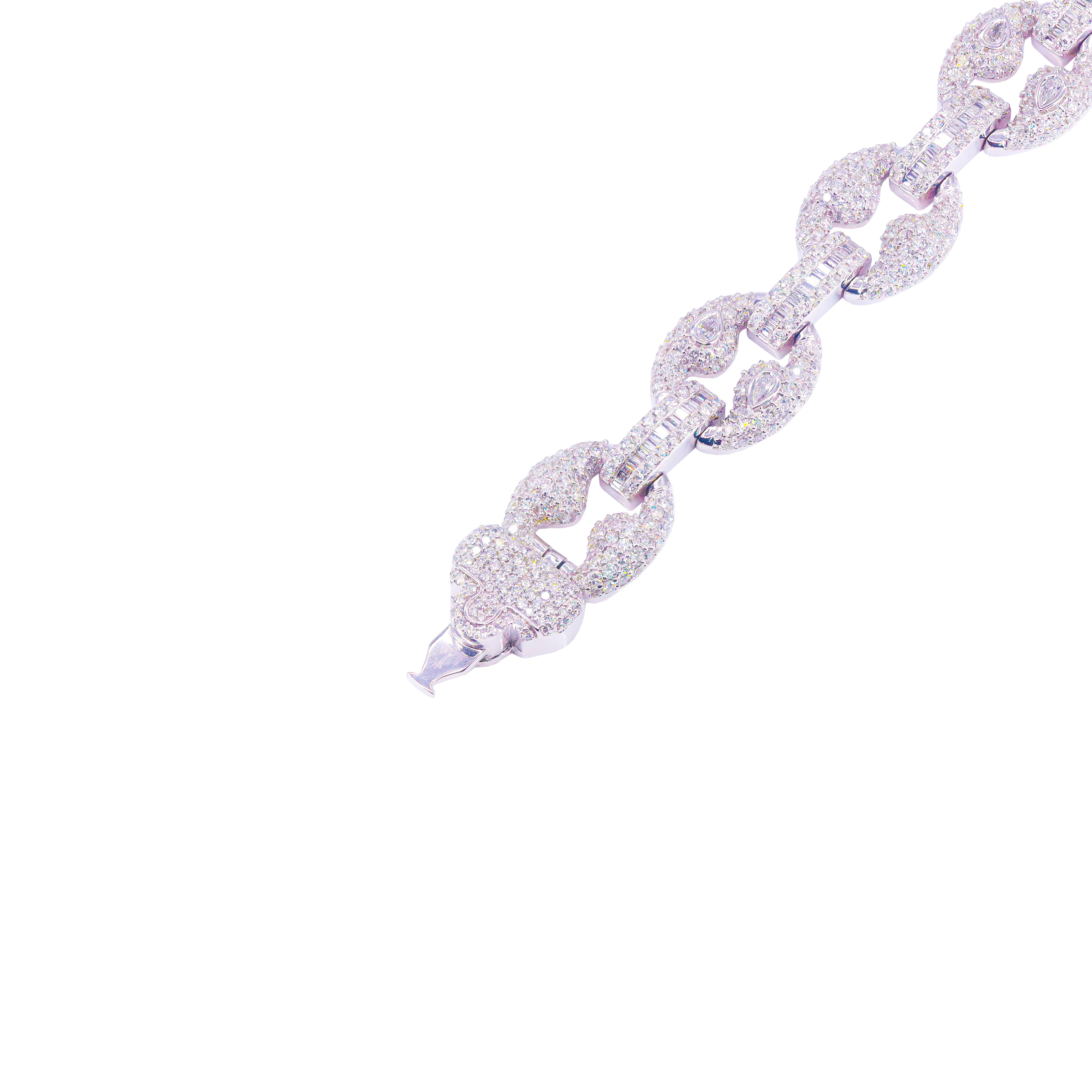 Pear Shape Modern Cuban Diamond Bracelet