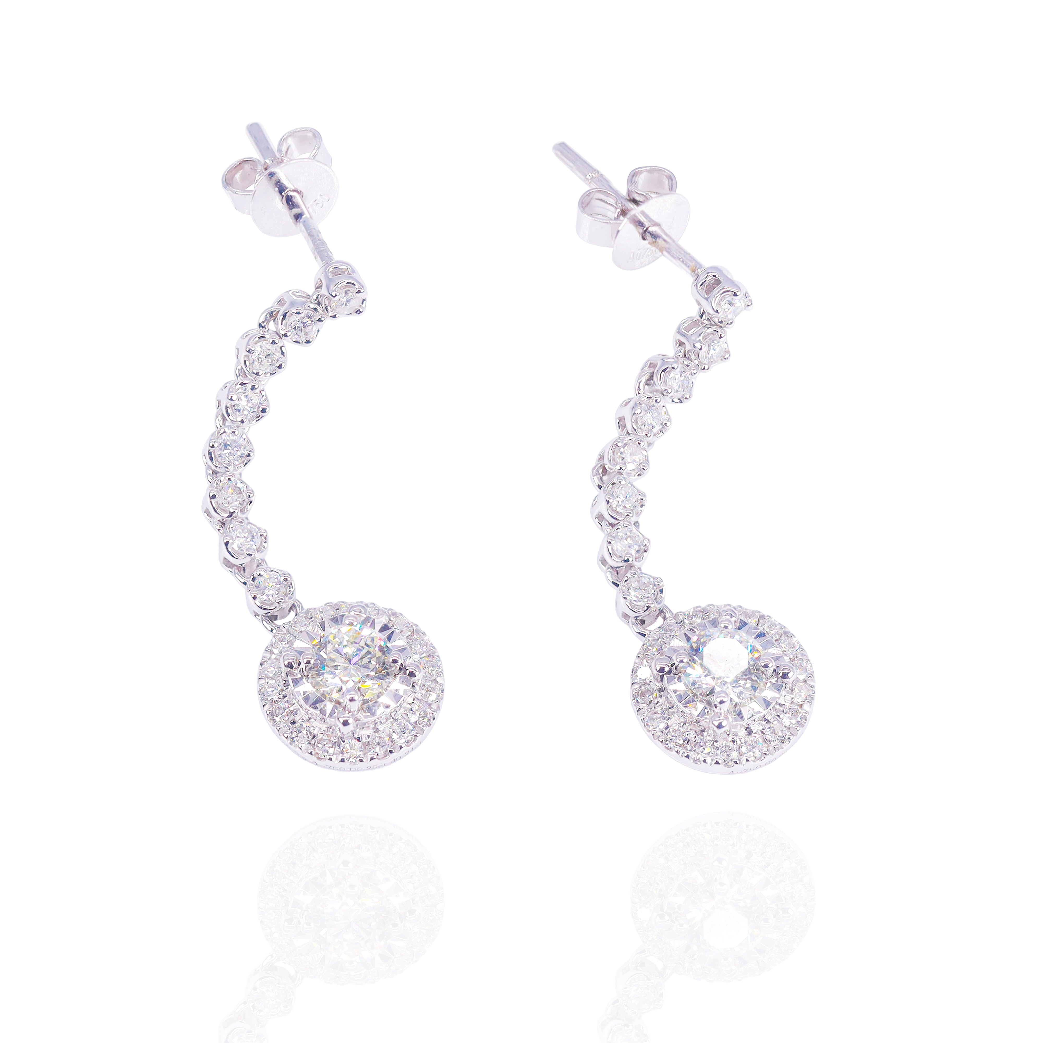 Dangling Stud Diamond Earrings