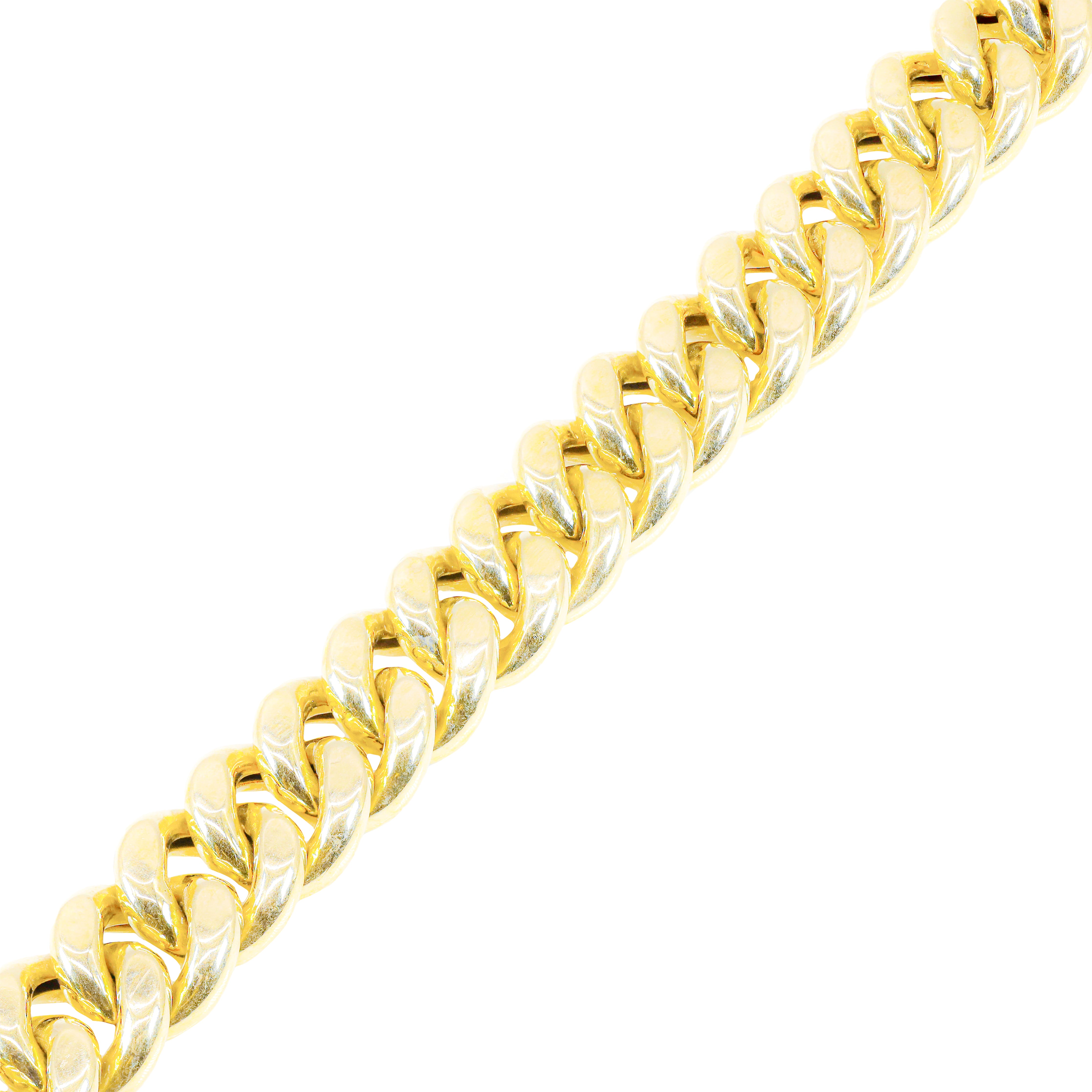 14KT Yellow Gold Semi-Solid Cuban Link Bracelet