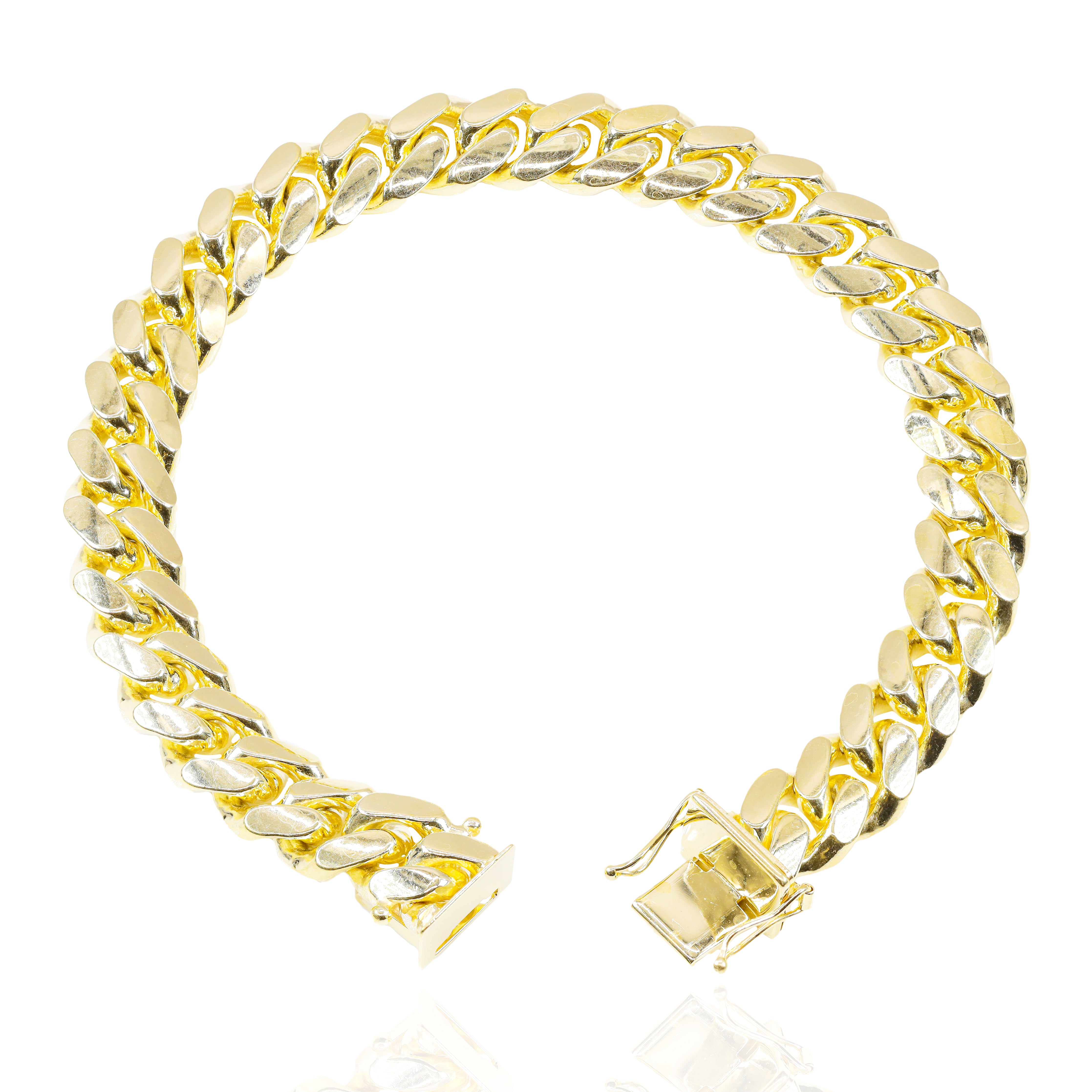 14KT Yellow Gold Solid Miami Cuban Link Bracelet