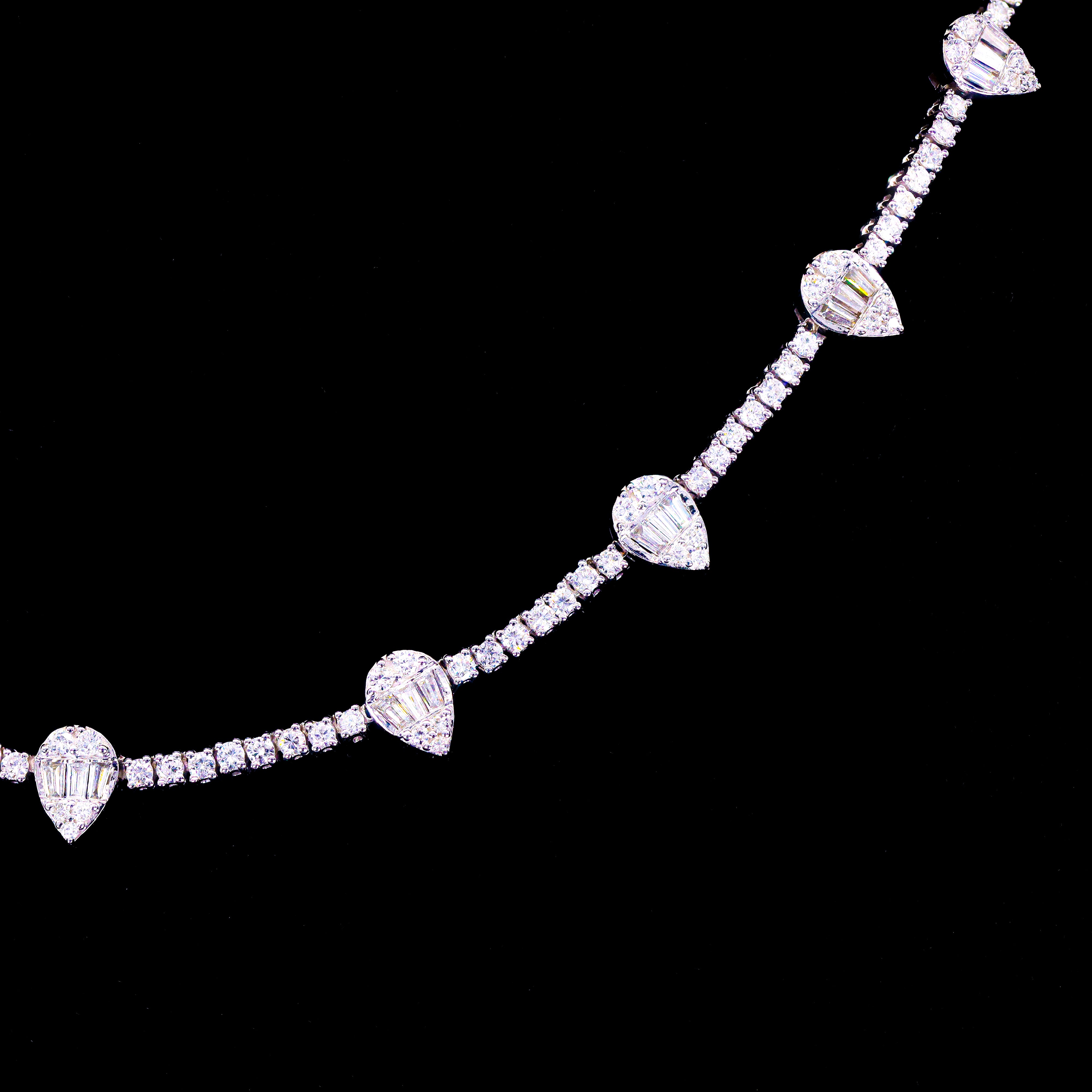 Pear Shape Tennis Diamond Chain