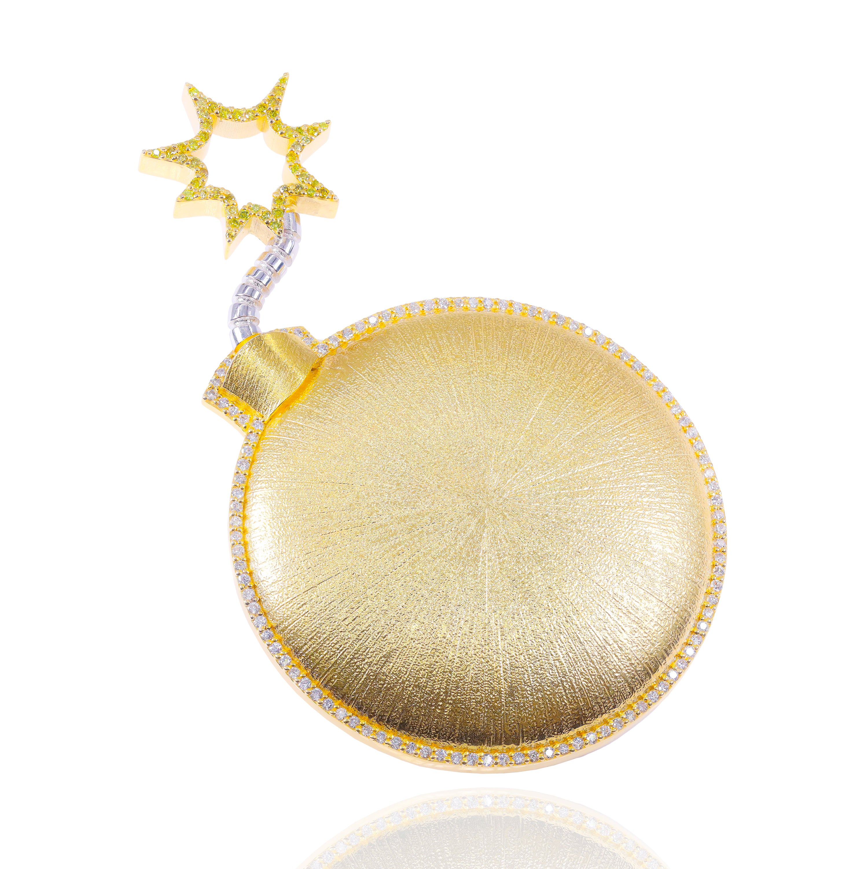 Custom Design Deposit - Solid Gold Bomb Diamond Pendant