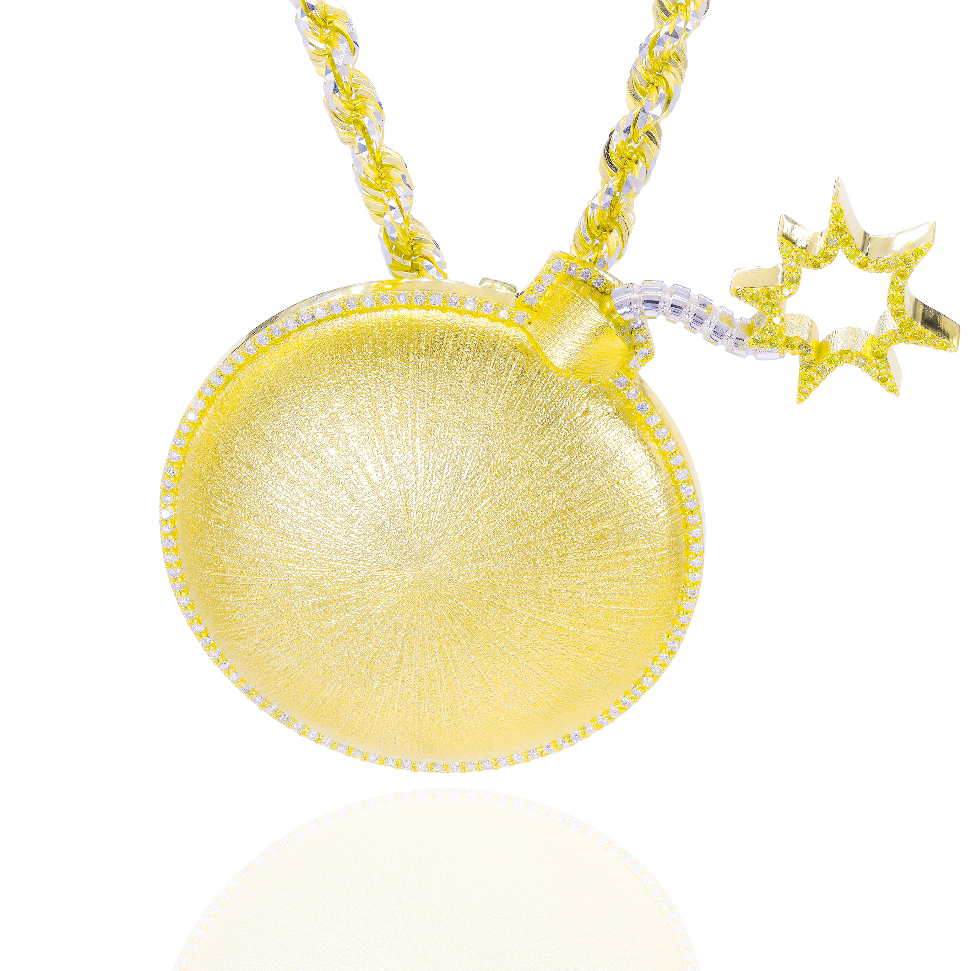 Custom Design Deposit - Solid Gold Bomb Diamond Pendant