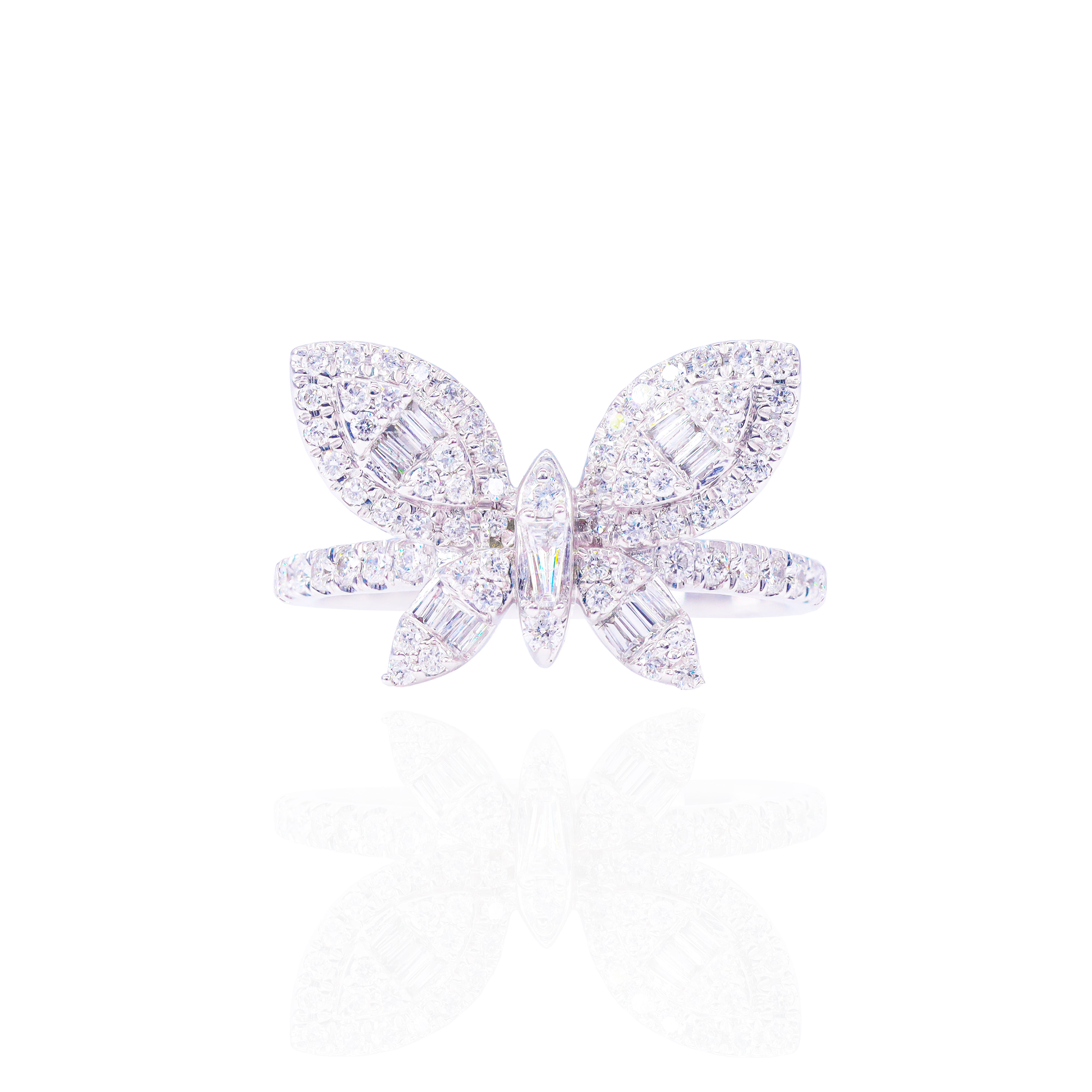 Cluster Butterfly Diamond Ring