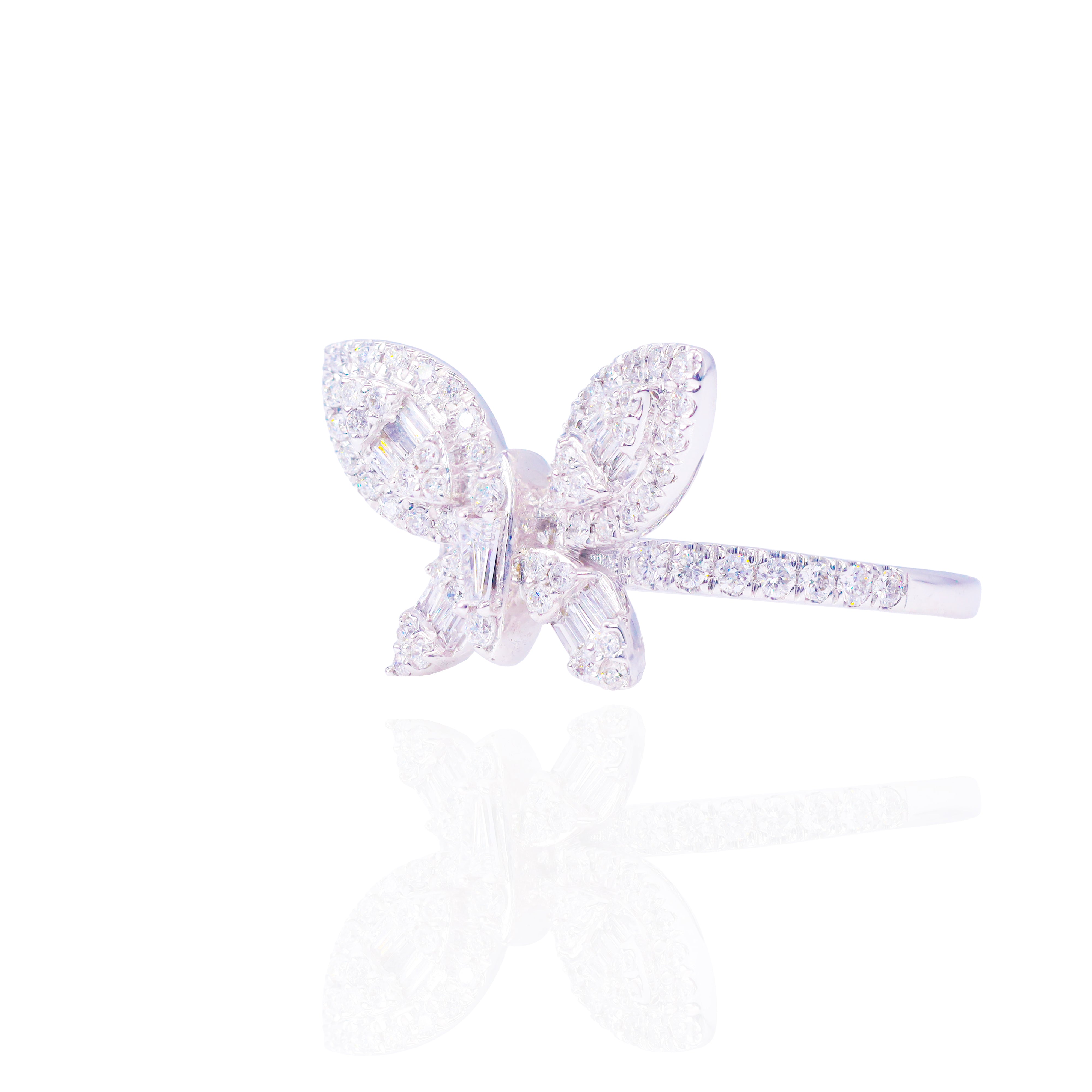 Cluster Butterfly Diamond Ring