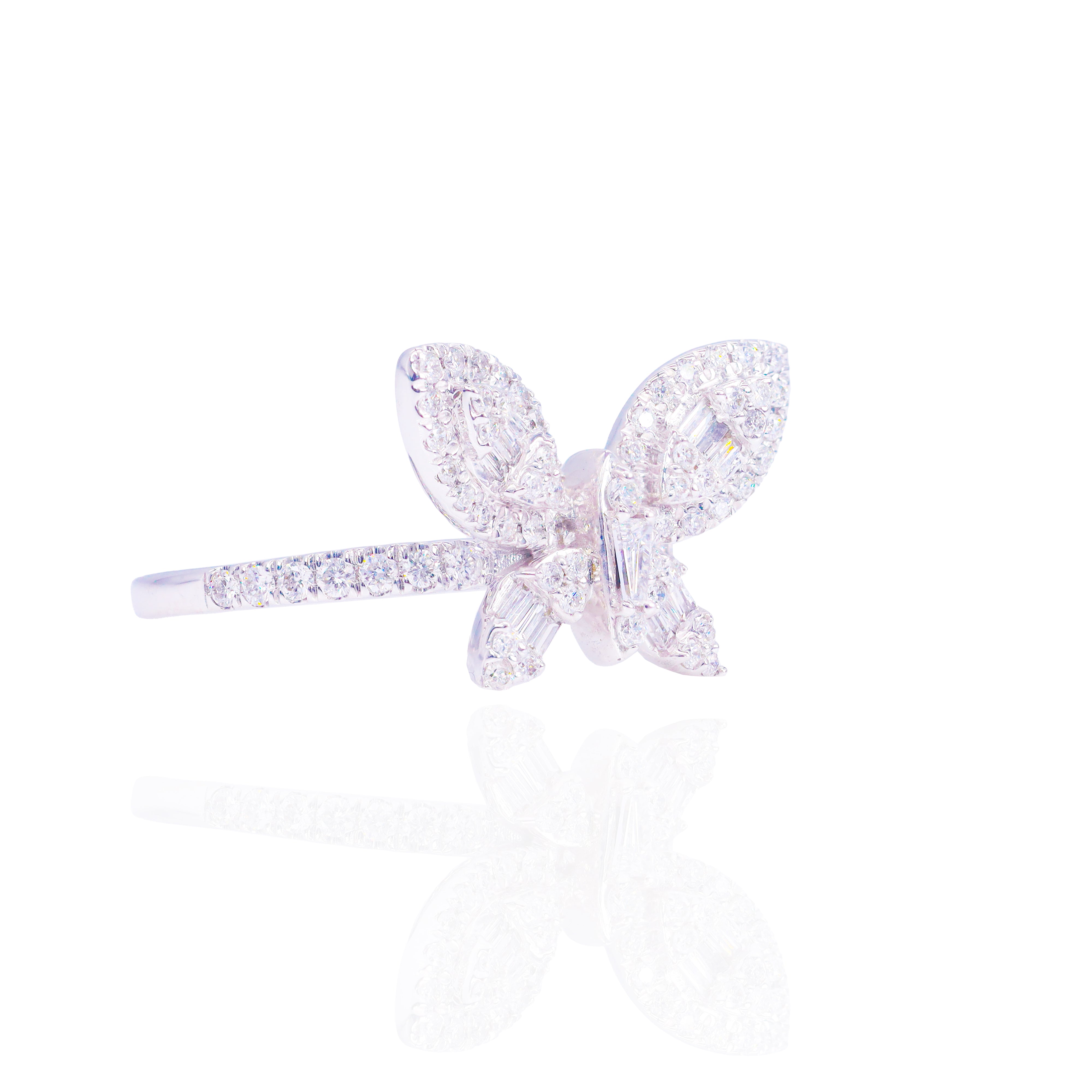 Cluster Butterfly Diamond Ring