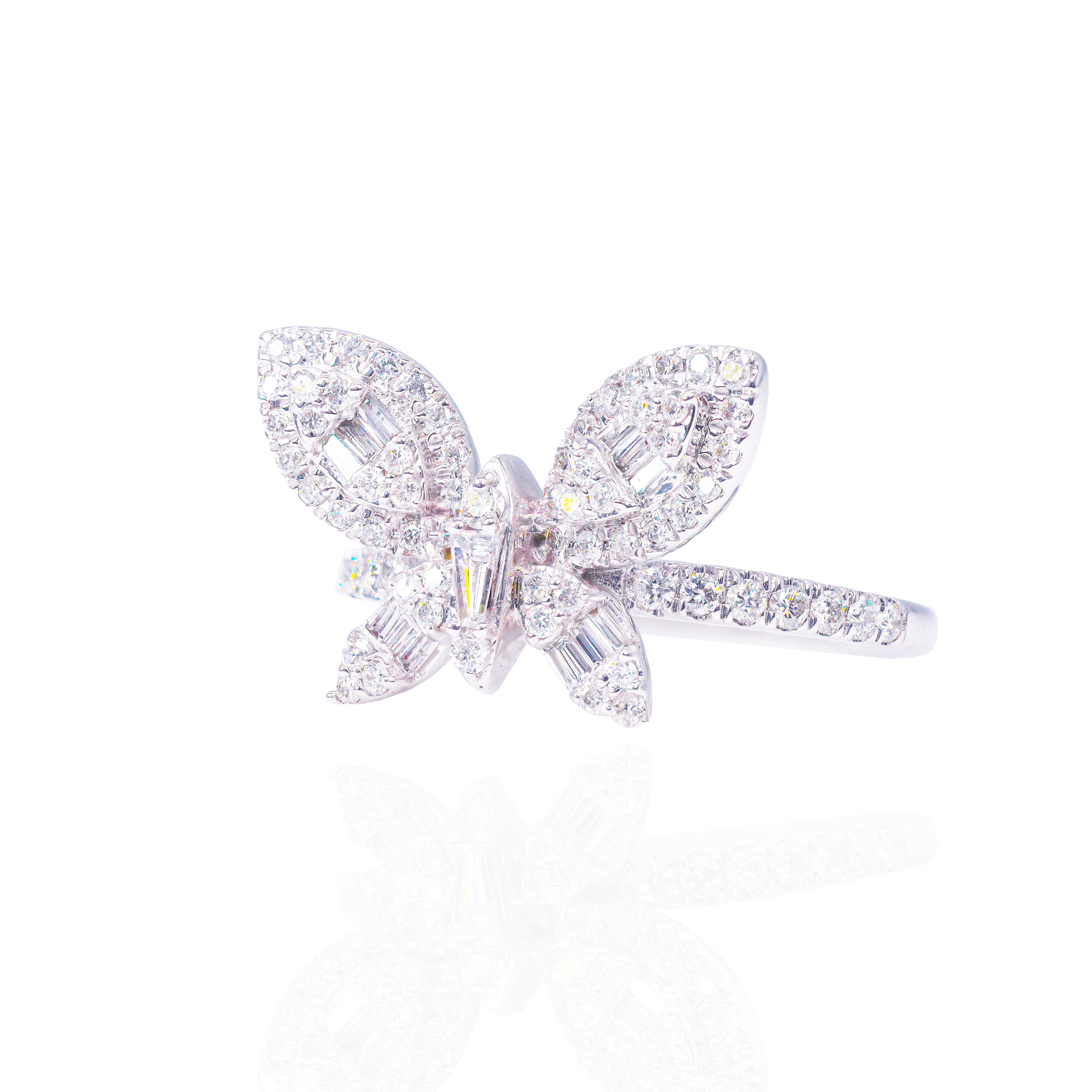 Cluster Butterfly Diamond Ring