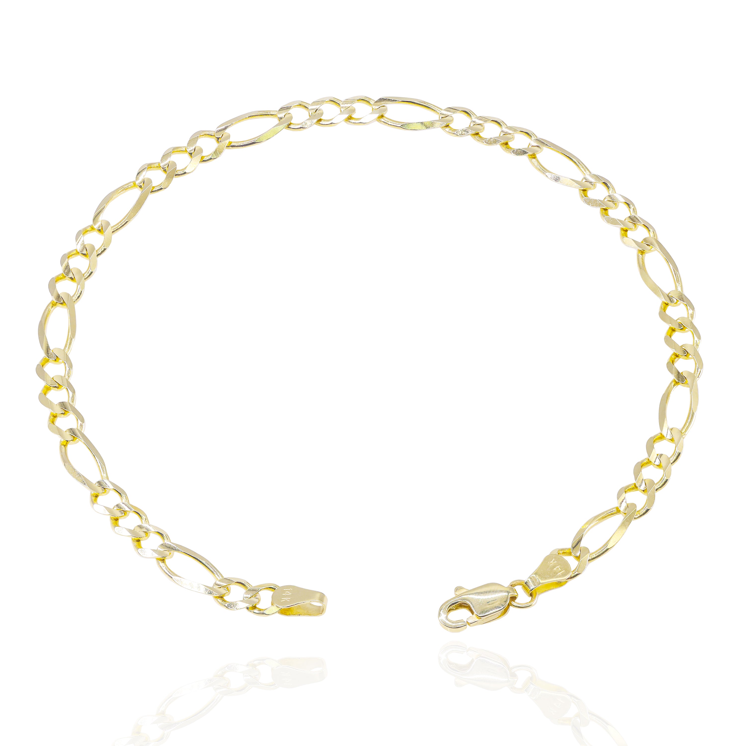14KT Solid Gold Figaro Bracelet/Gold Anklet