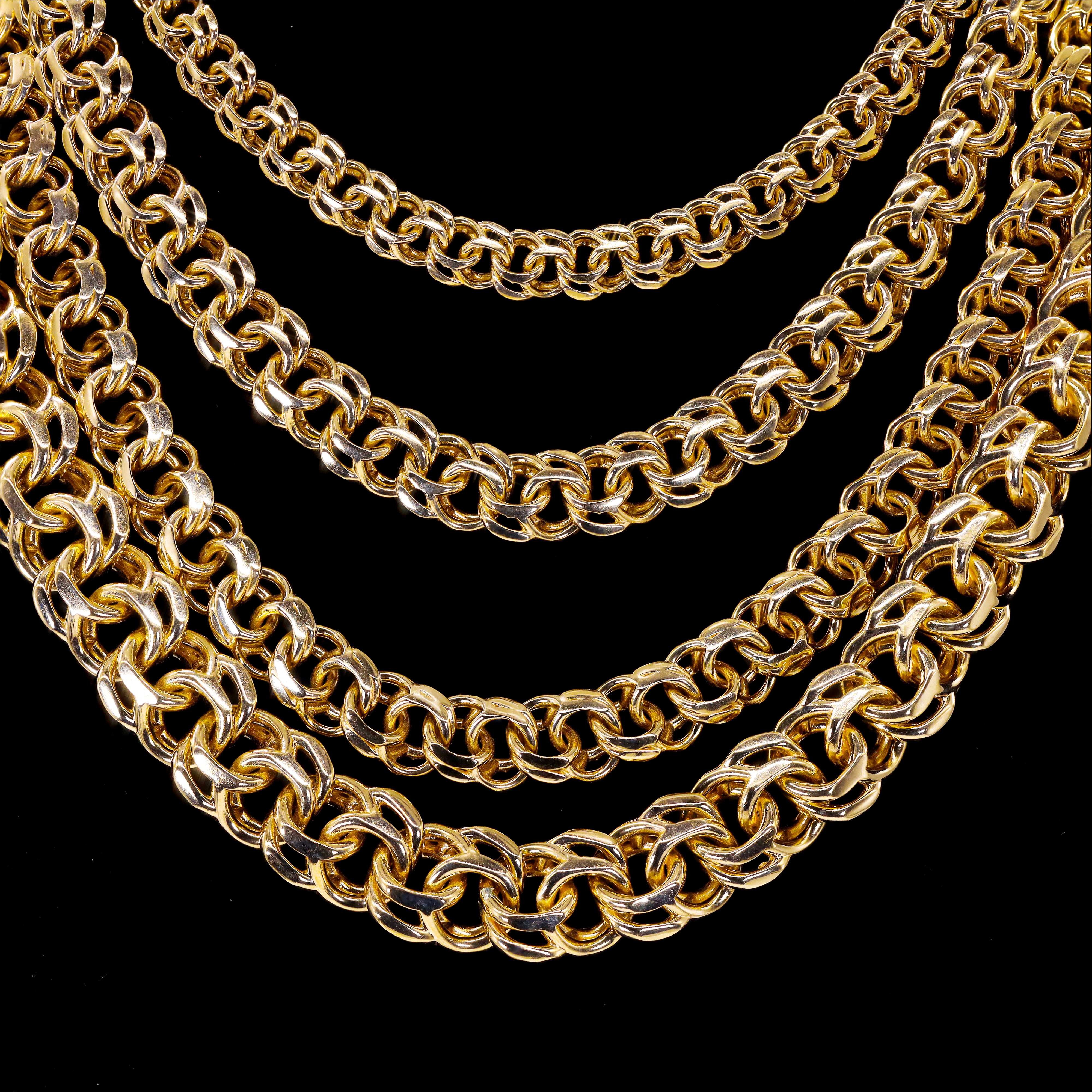 14KT Italian Yellow Gold Solid Chino Chain