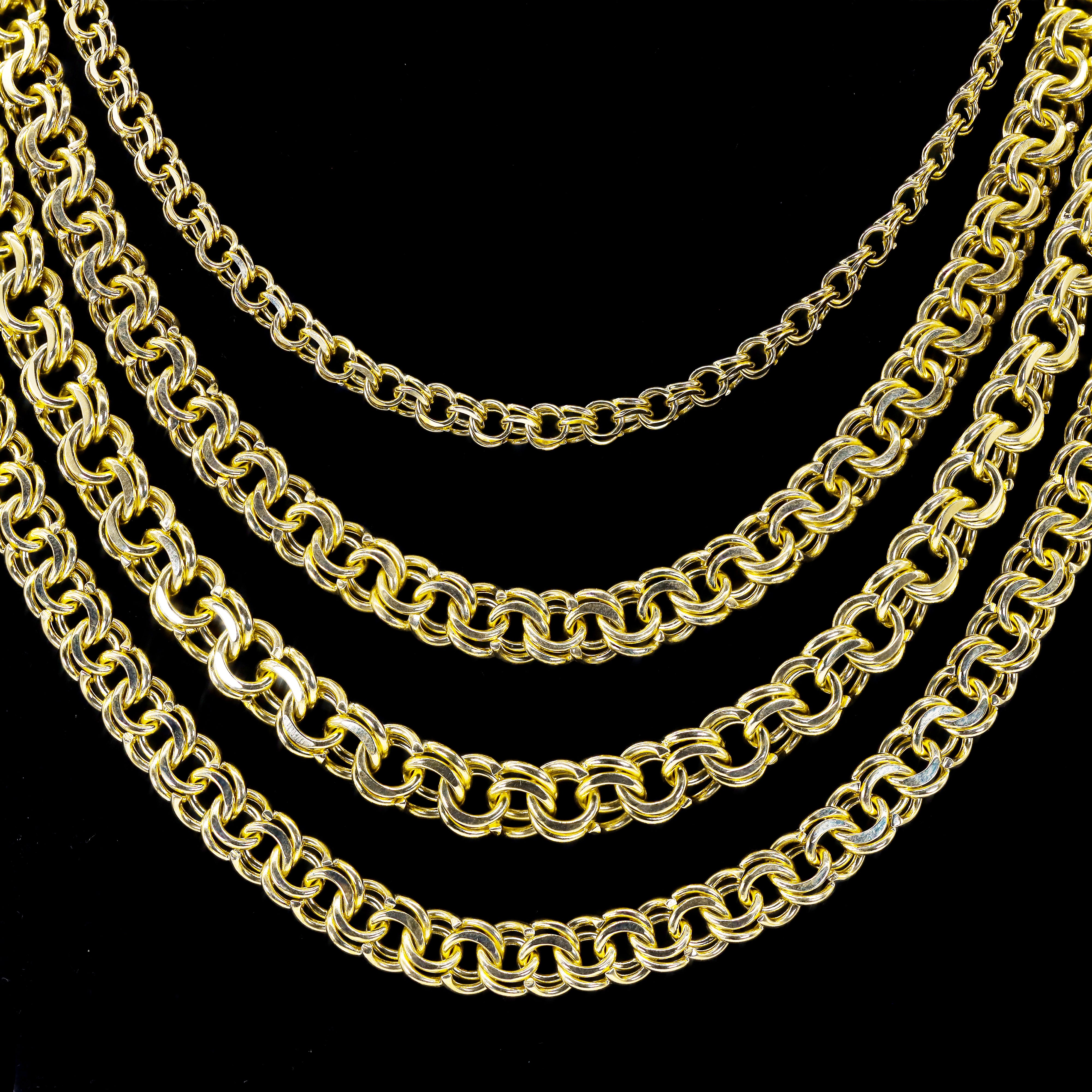 14KT Yellow Gold Solid Chino Chain