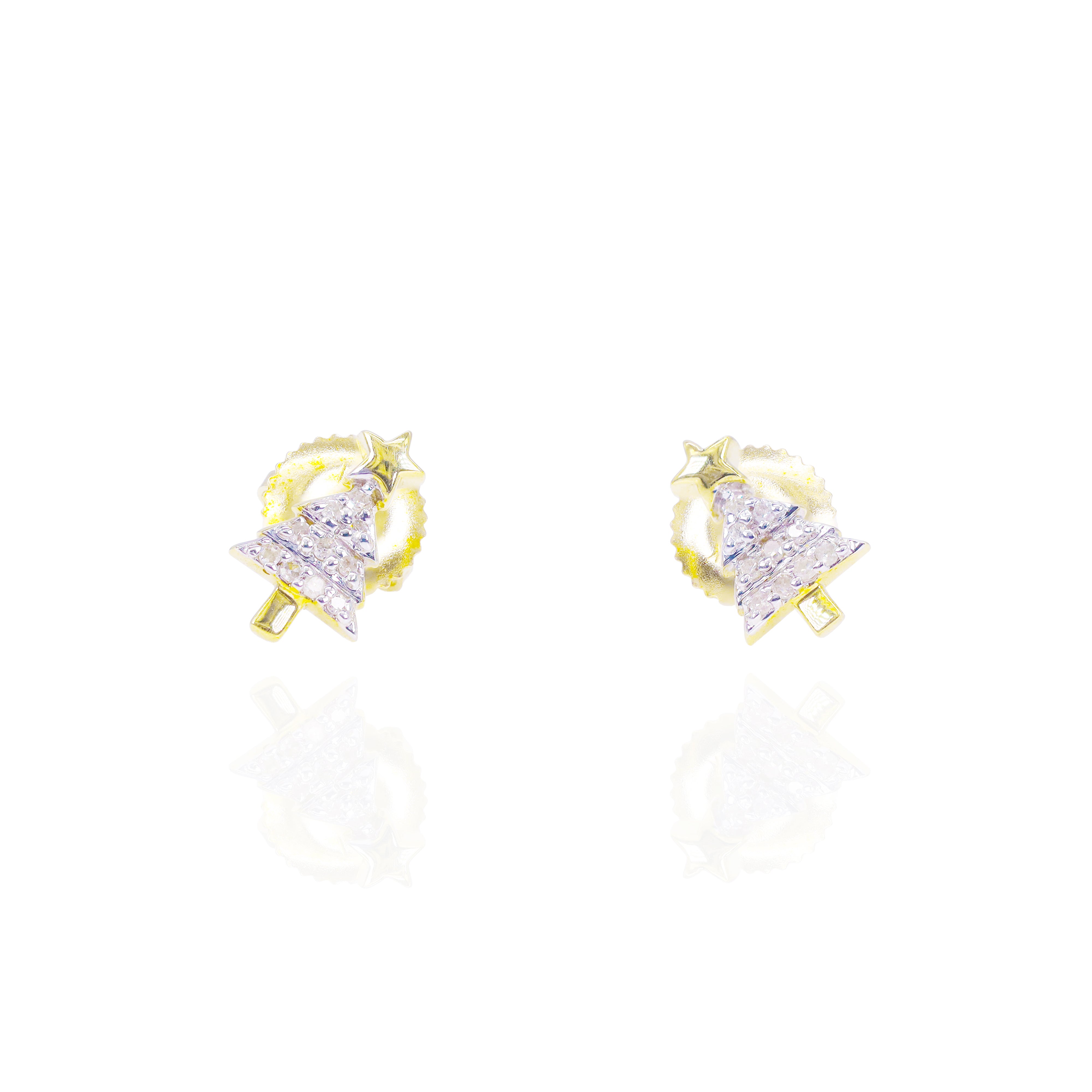 Christmas Tree Diamond Earrings