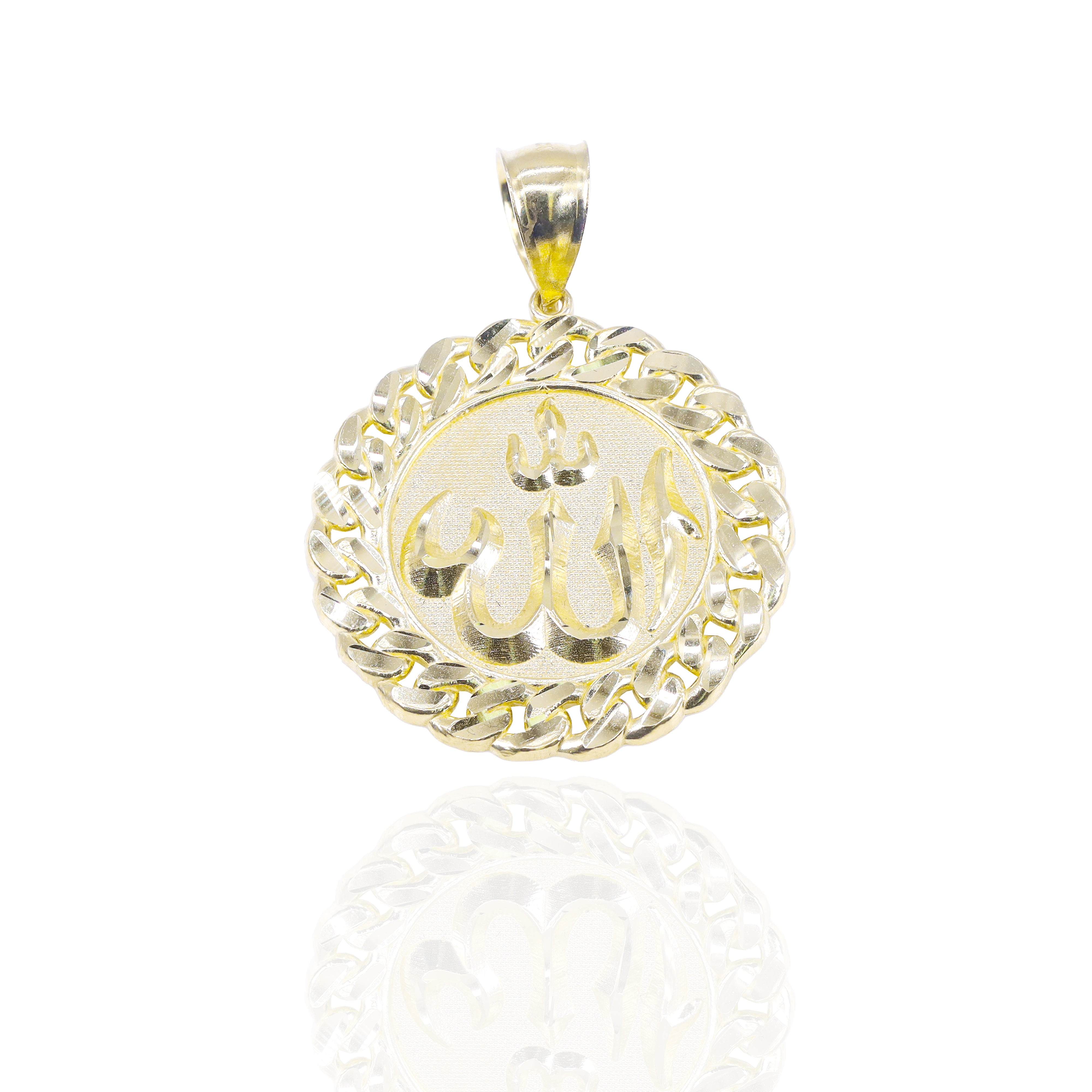 Allah Circle Medallion Gold Pendant