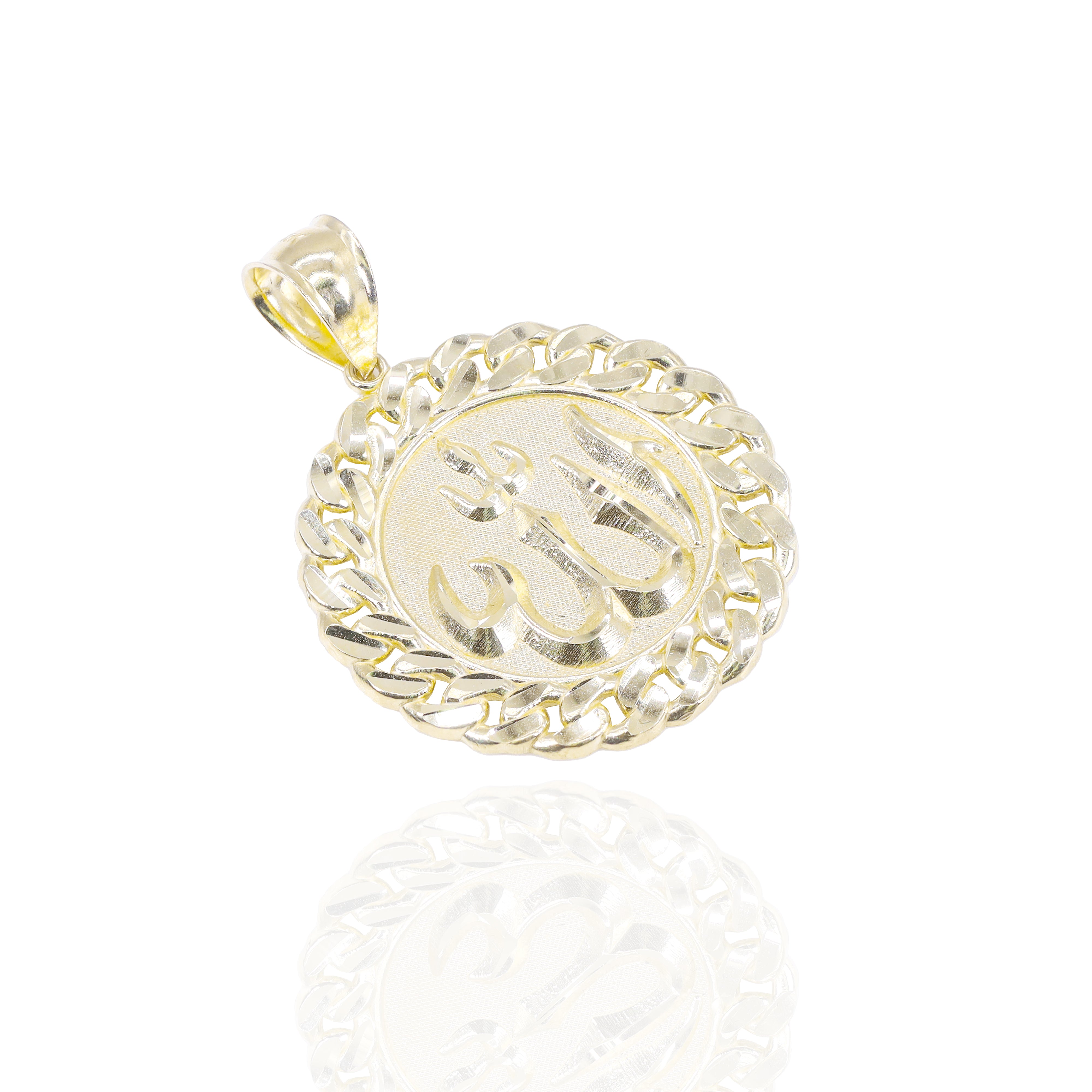 Allah Circle Medallion Gold Pendant