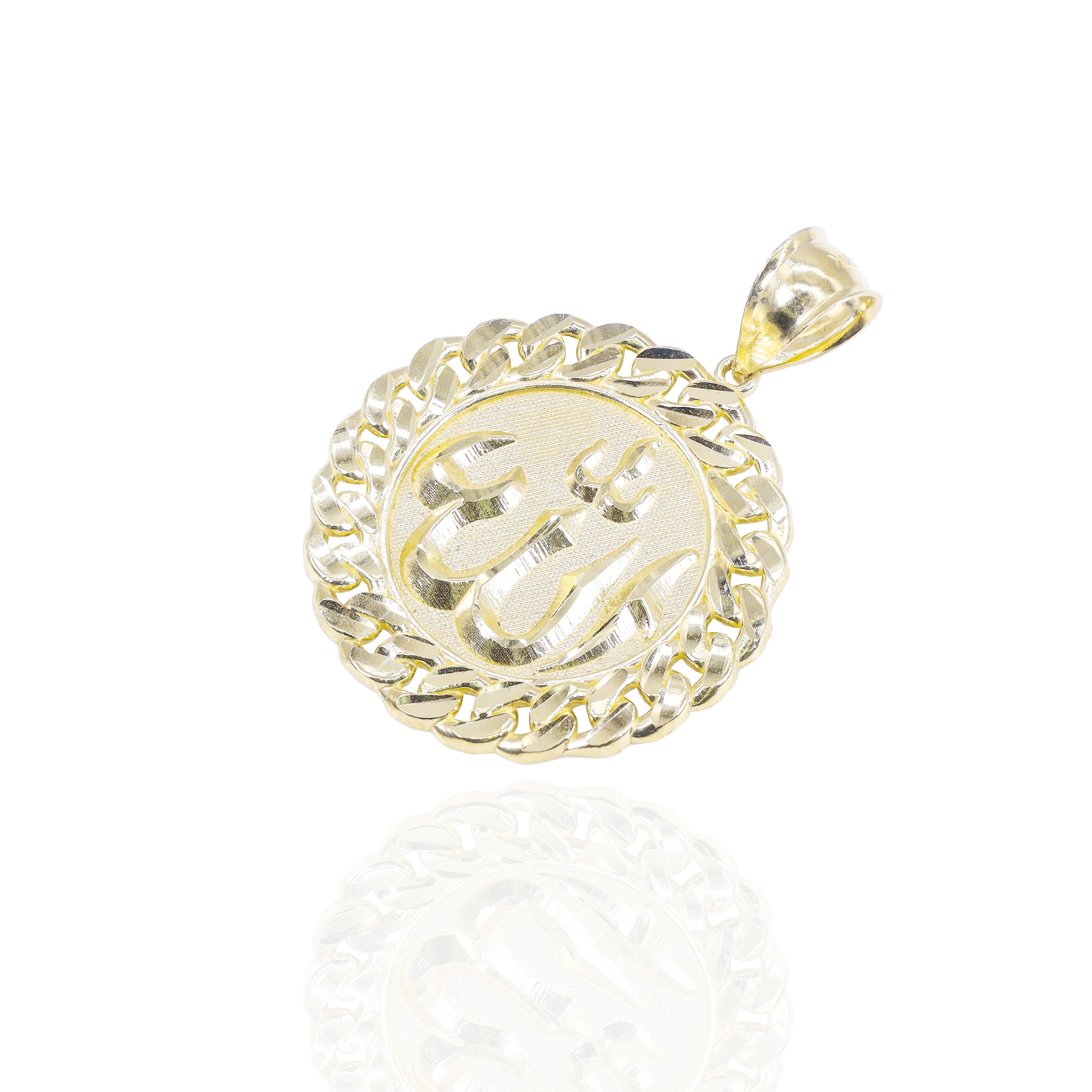 Allah Circle Medallion Gold Pendant