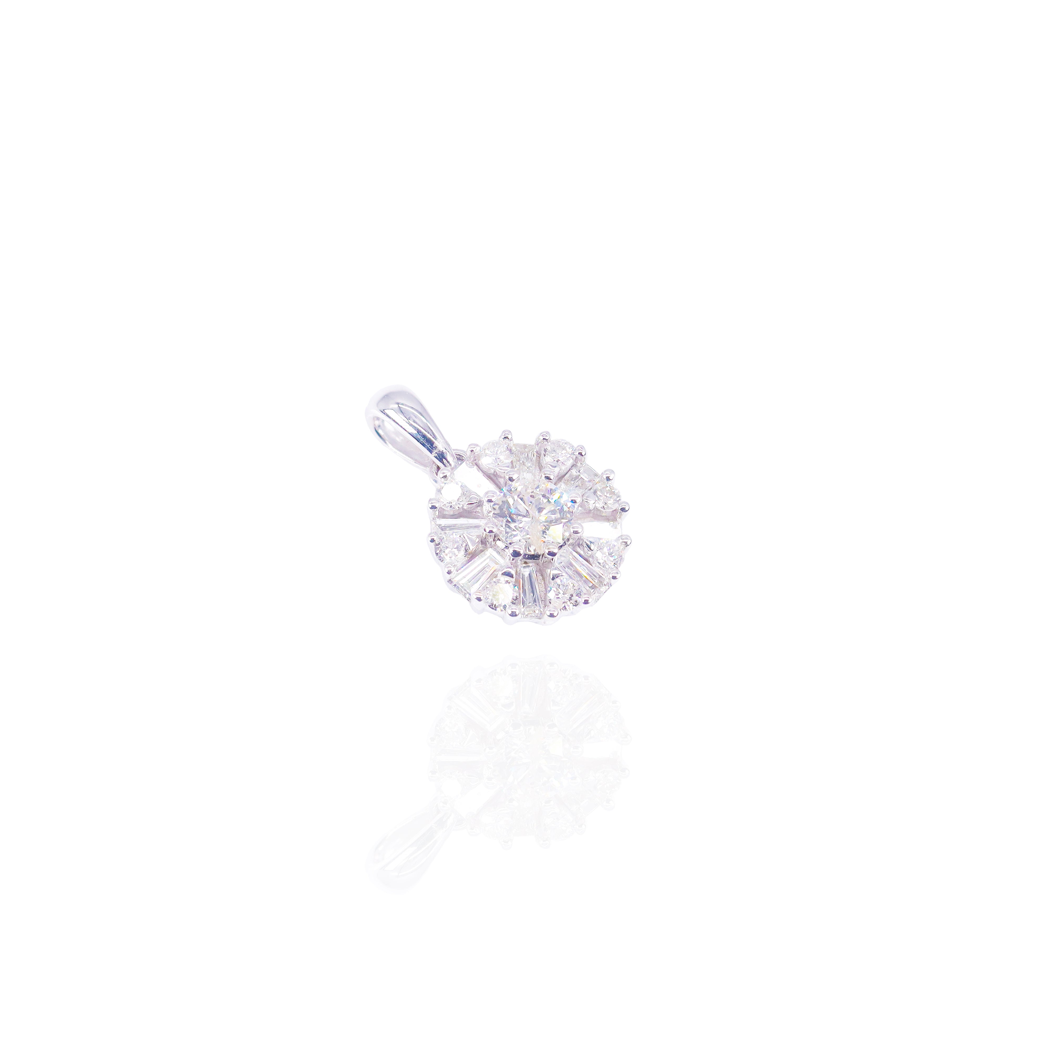 45 Pointer Center Baguette Cluster Diamond Charm