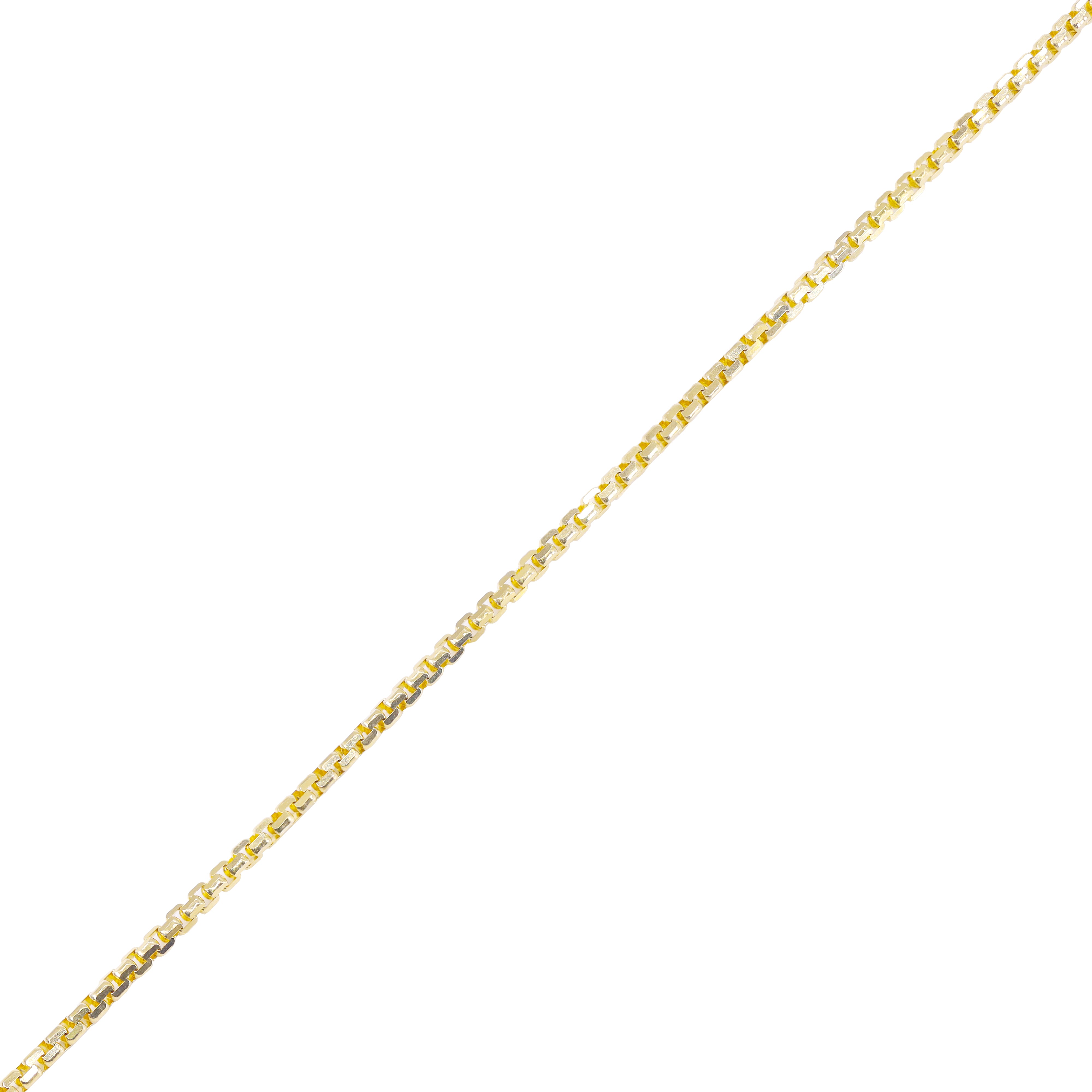 14KT Yellow Gold Rounded Diamond Cut Box Gold Bracelet