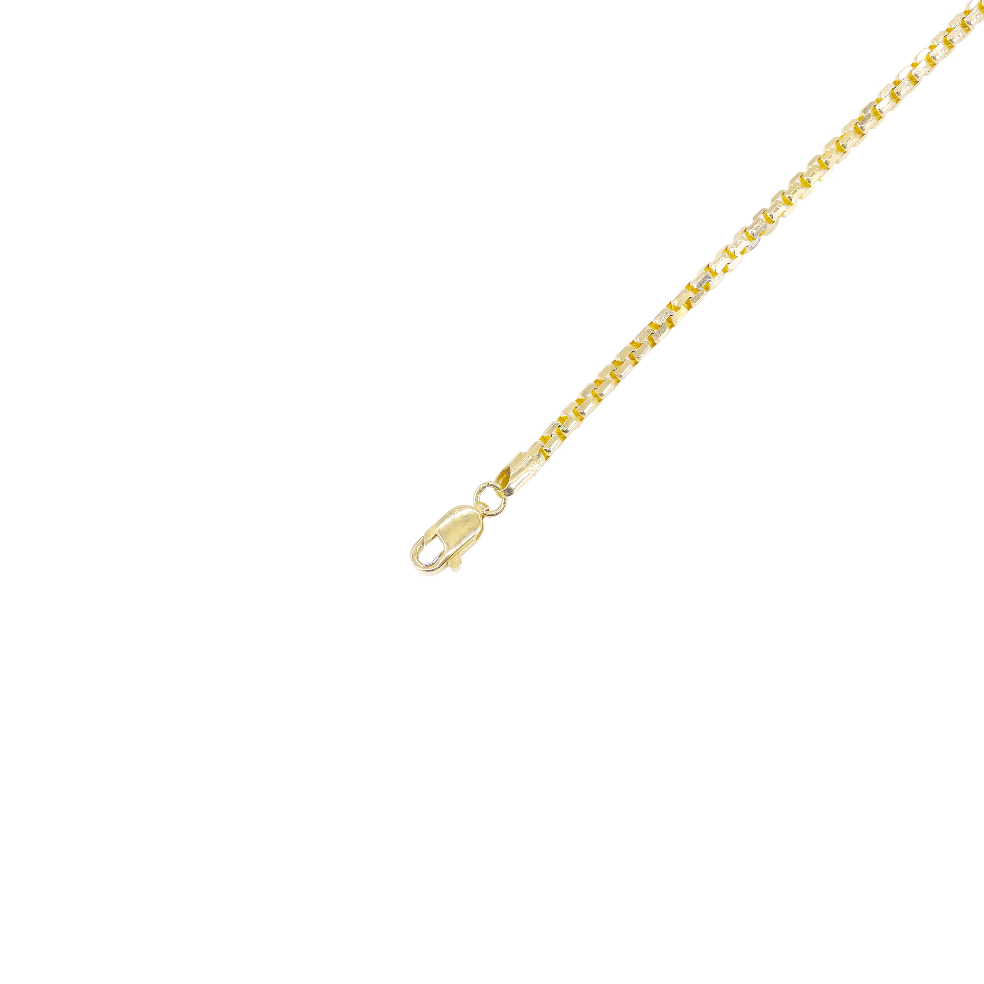 14KT Yellow Gold Rounded Diamond Cut Box Gold Chain