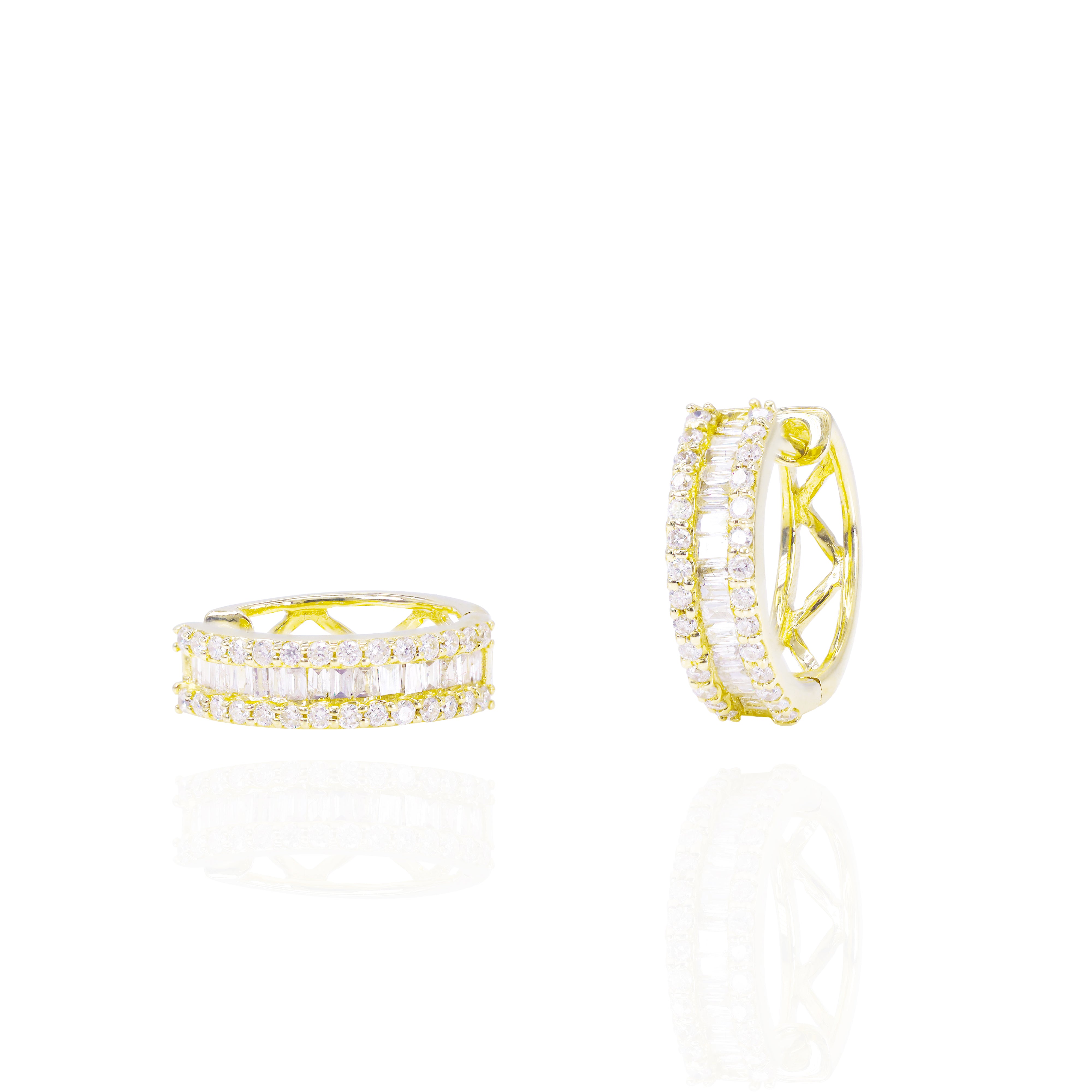 Baguette Diamond Hoop Earrings