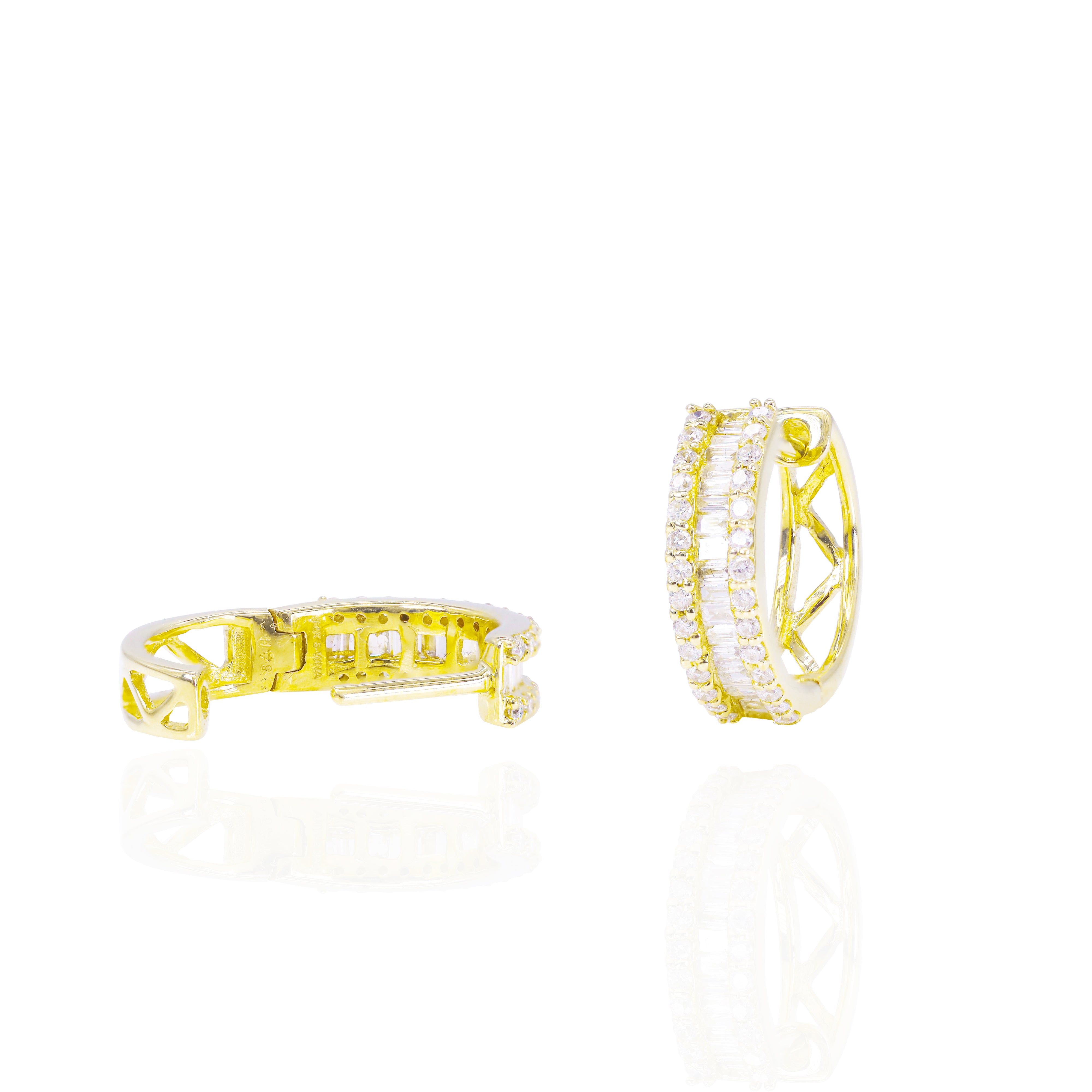 Baguette Diamond Hoop Earrings