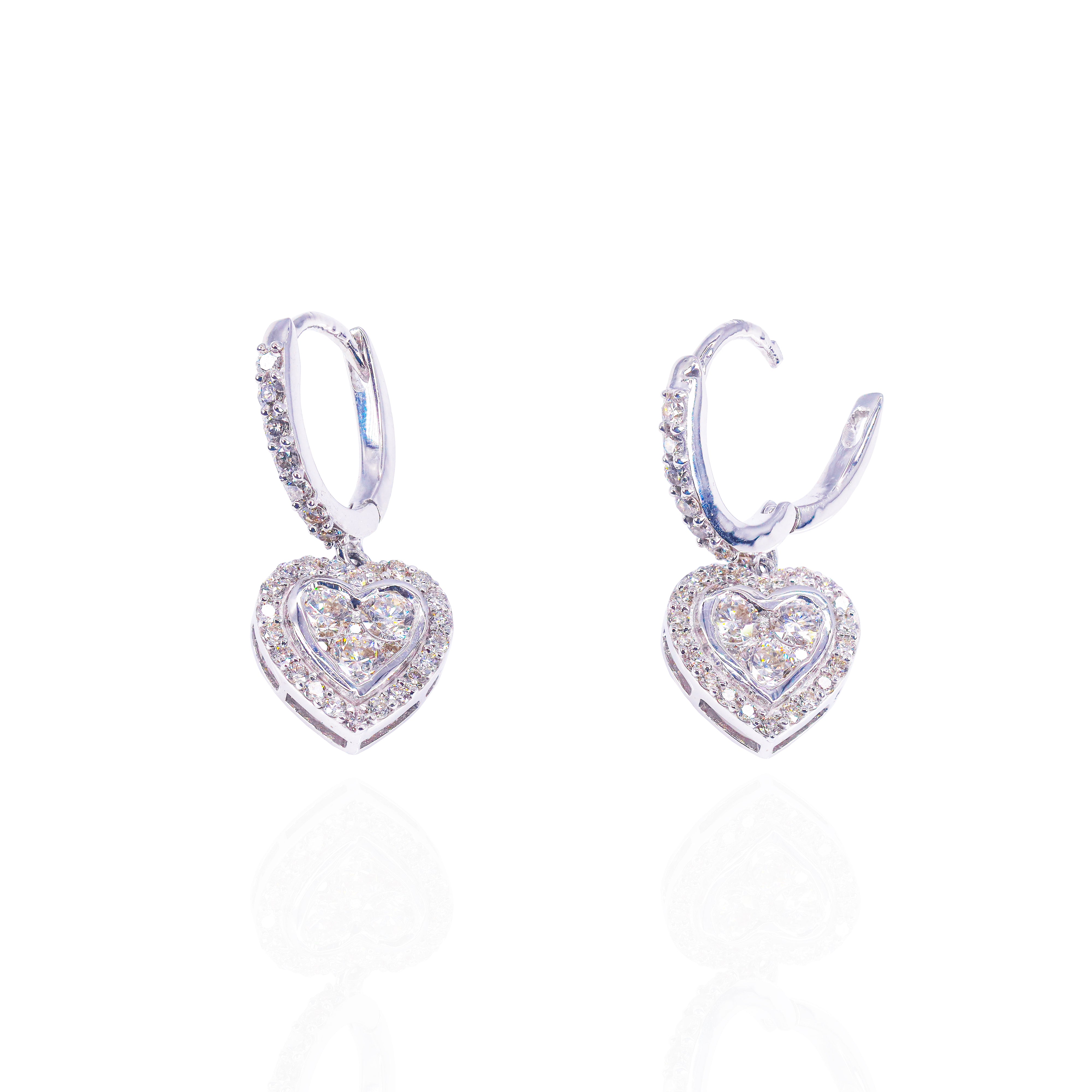 Heart Hoop Diamond Earrings