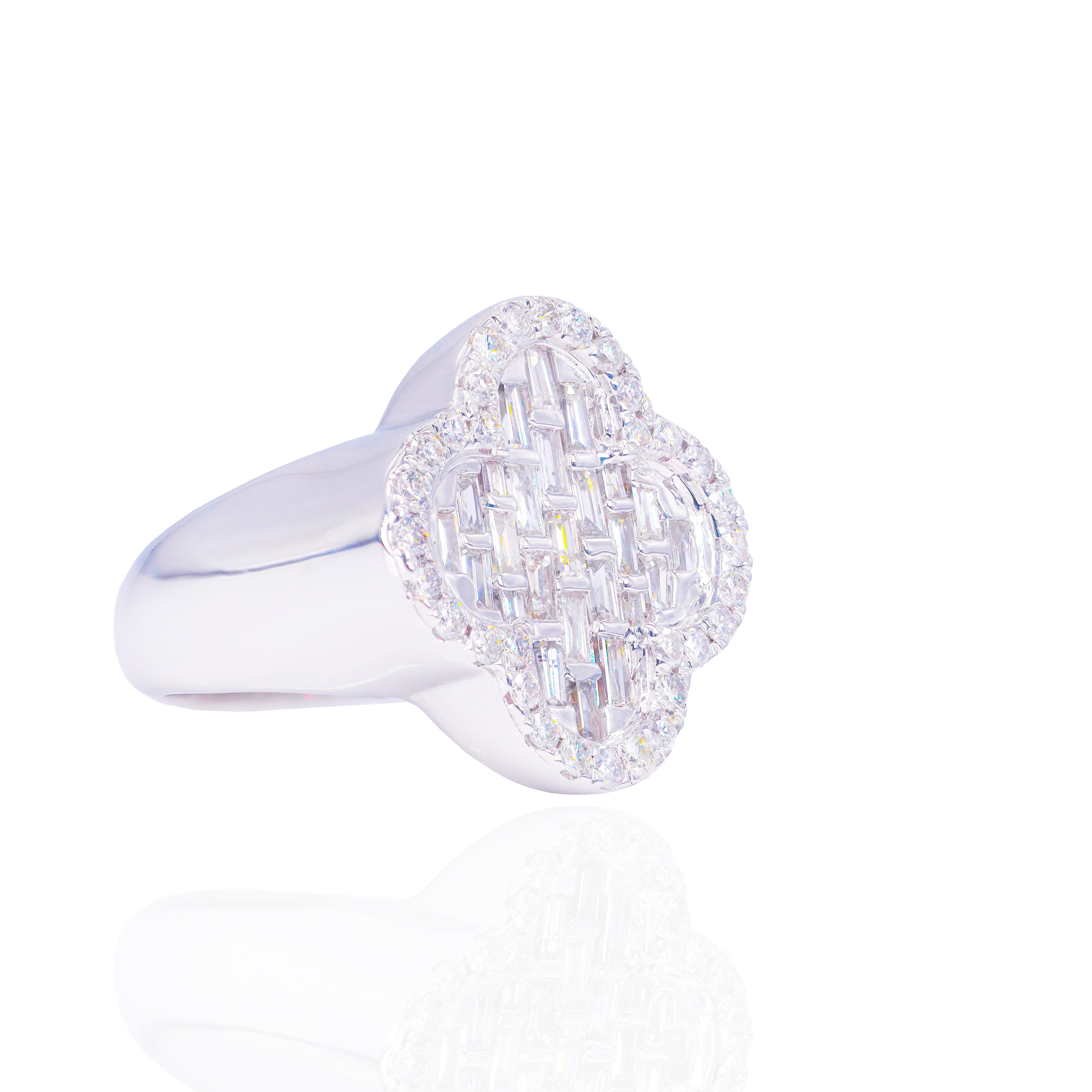 Baguette Clover Diamond Ring