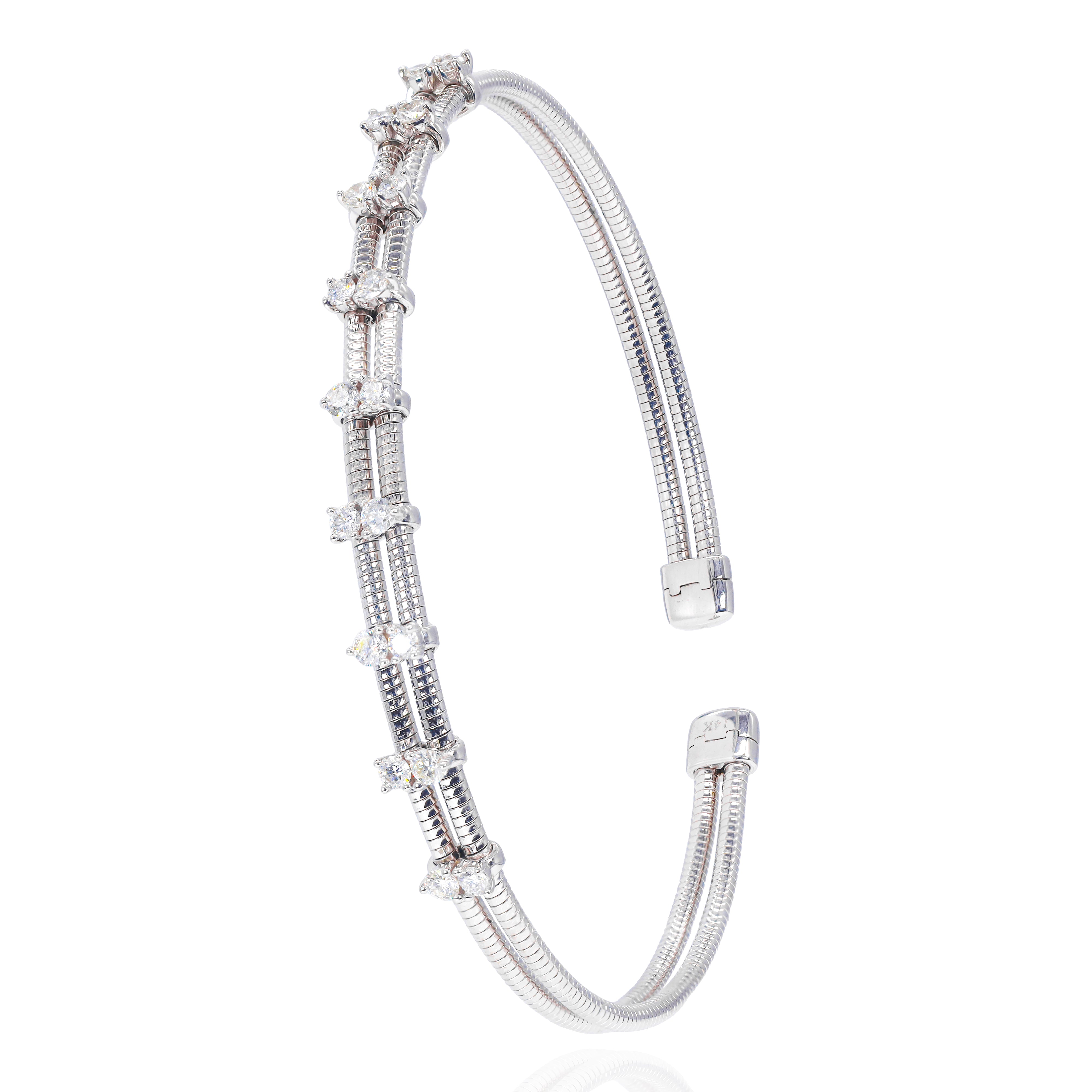 Double Row Diamond Bangle