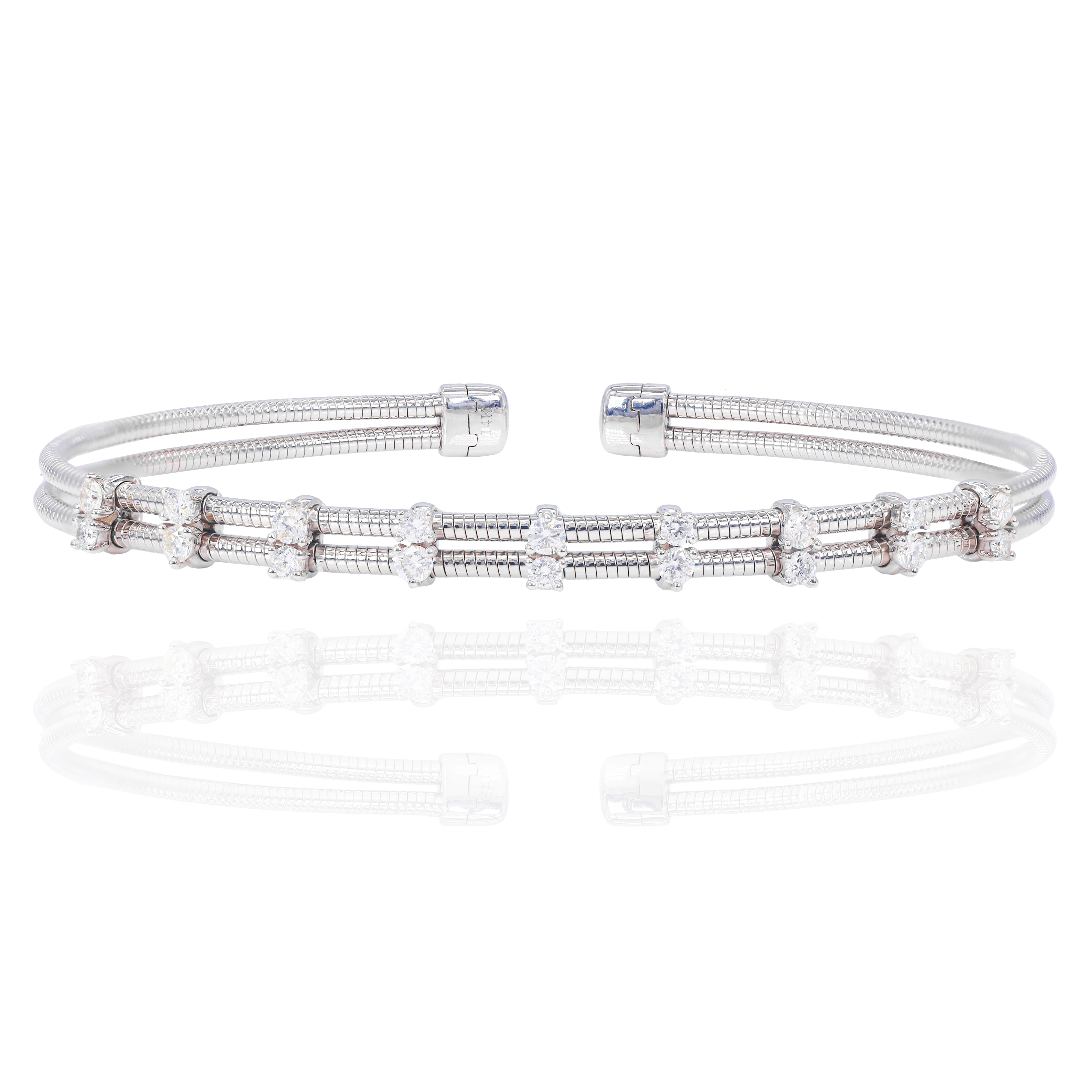 Double Row Diamond Bangle