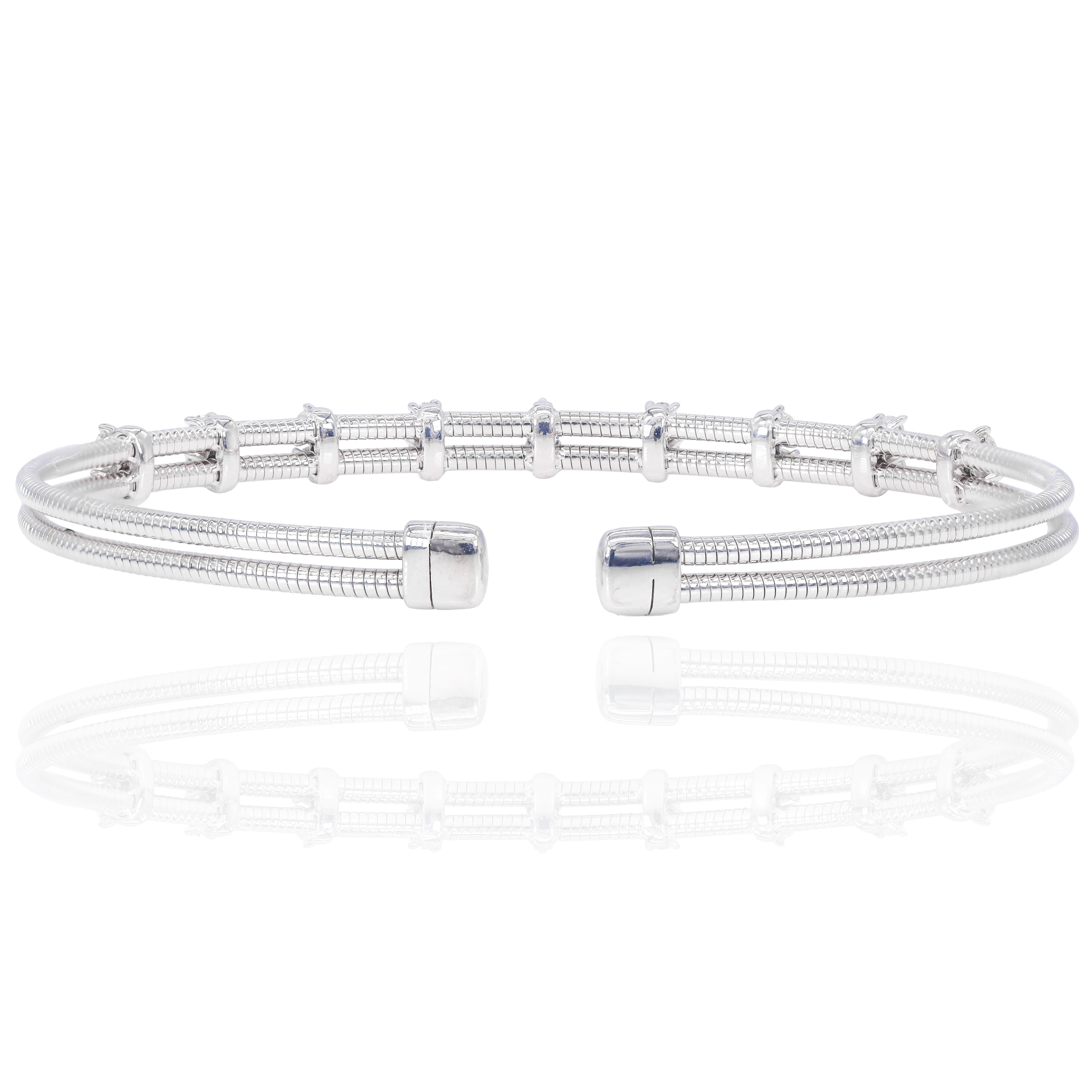 Double Row Diamond Bangle