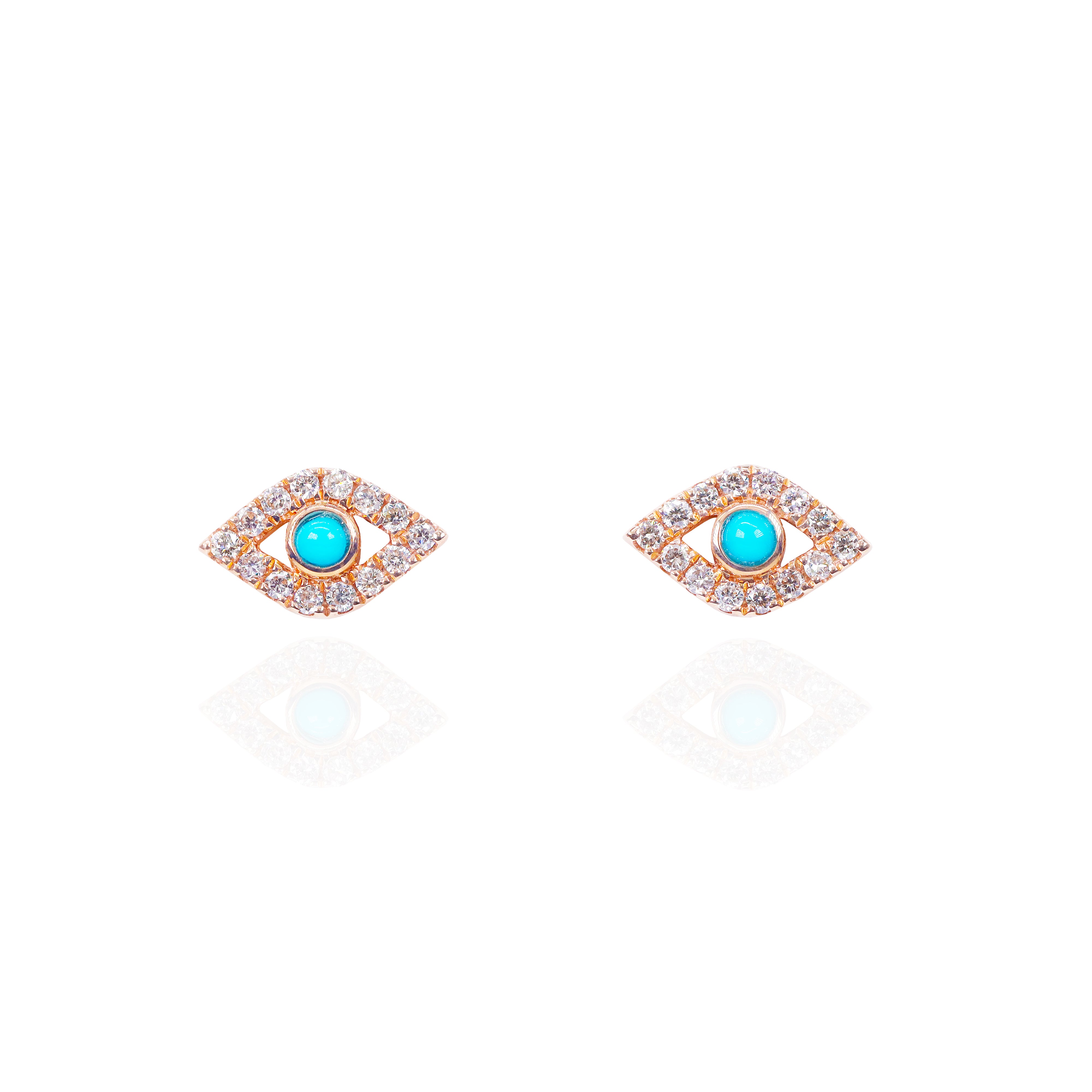 Evil Eye with Turquoise Diamond Earrings